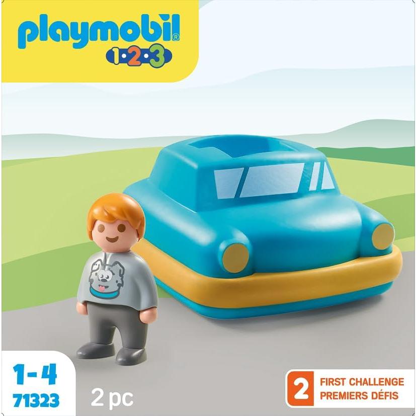 Coche Push & Go Playmobil 1.2.3 con figura 0-4 años