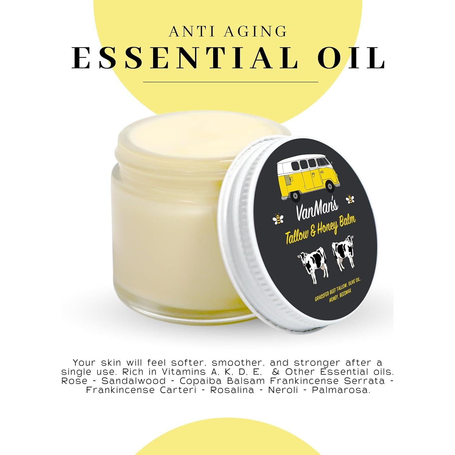 Bálsamo Hidratante Facial Vanman's 170g - Sebo de Res y Miel