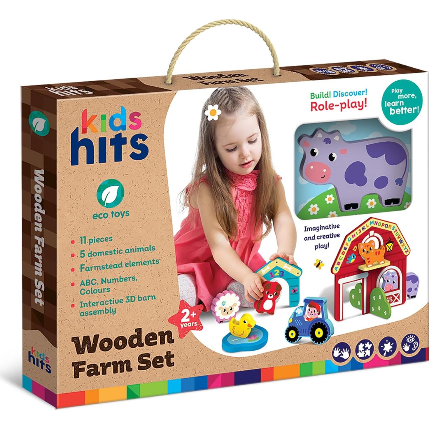 Juego de Granja de Madera Kids Hits - Set 11 Piezas Ecológico