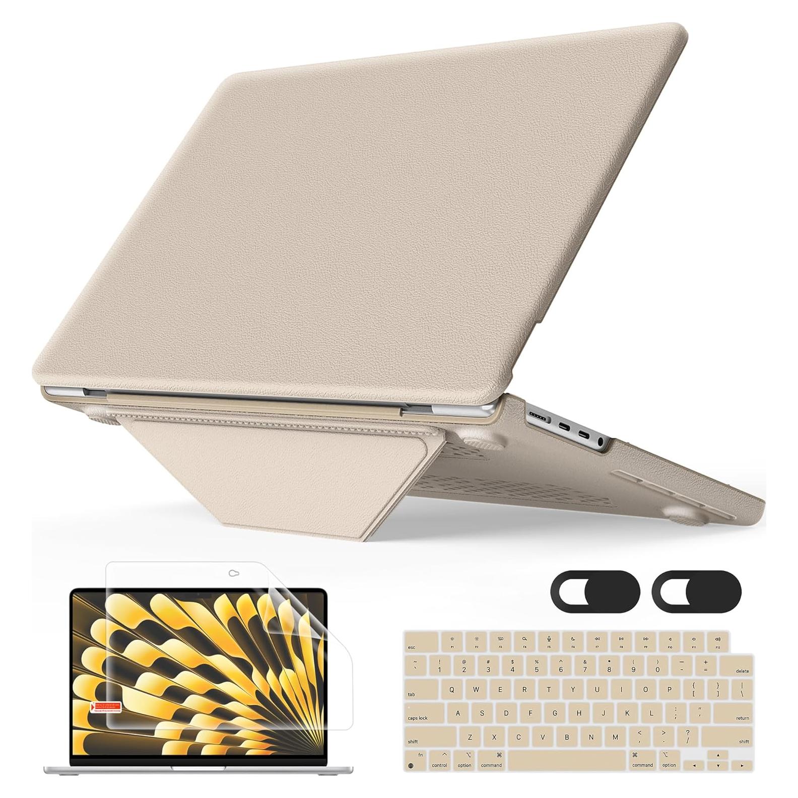 Funda de Cuero Mektron para MacBook Pro 14" 2024 - Oro