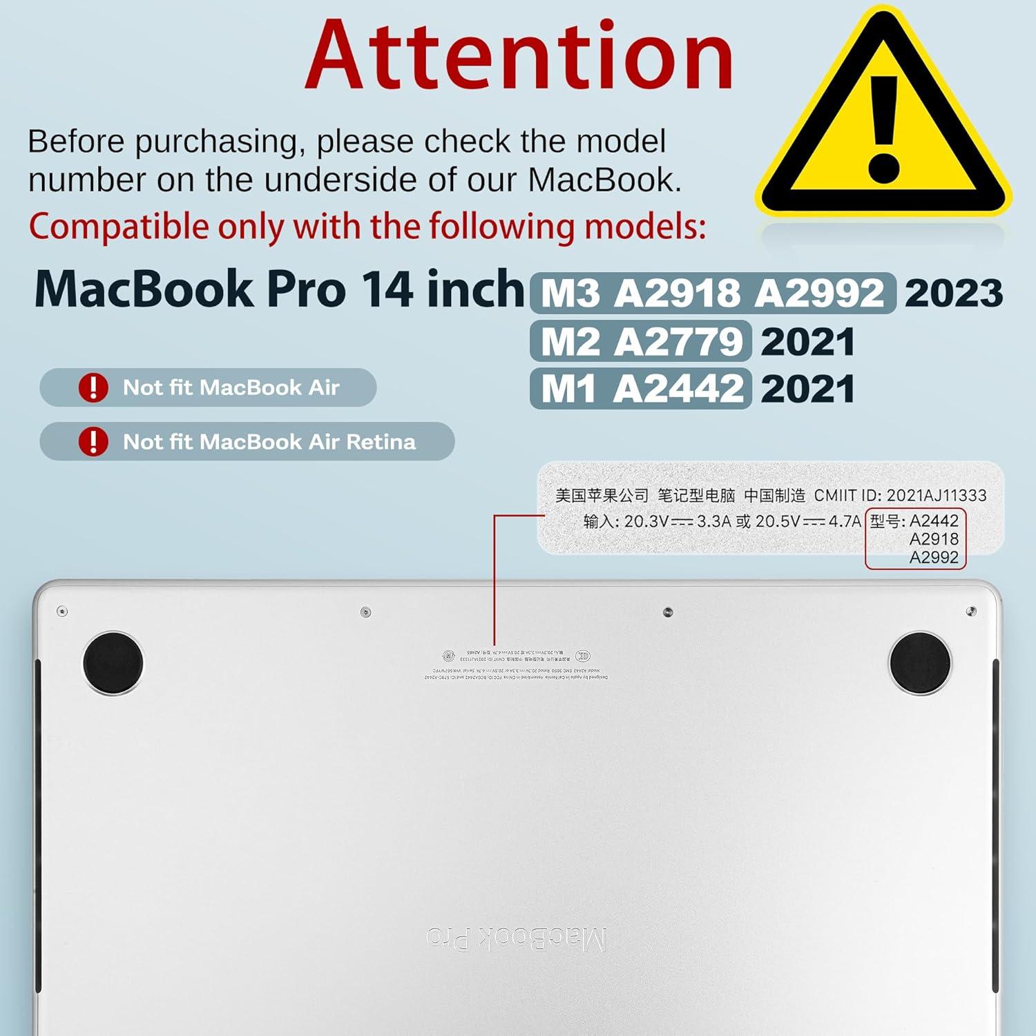 Funda de Cuero Mektron para MacBook Pro 14" 2024 - Oro