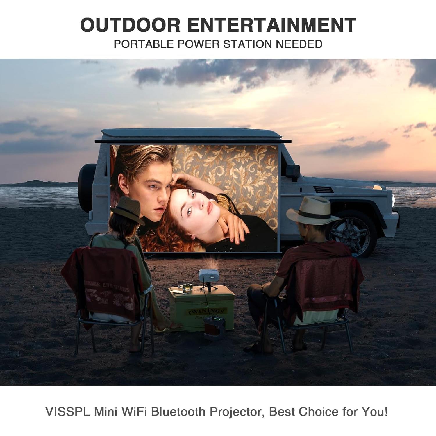 Mini Proyector VISSPL Full HD 1080P WiFi Bluetooth Portátil