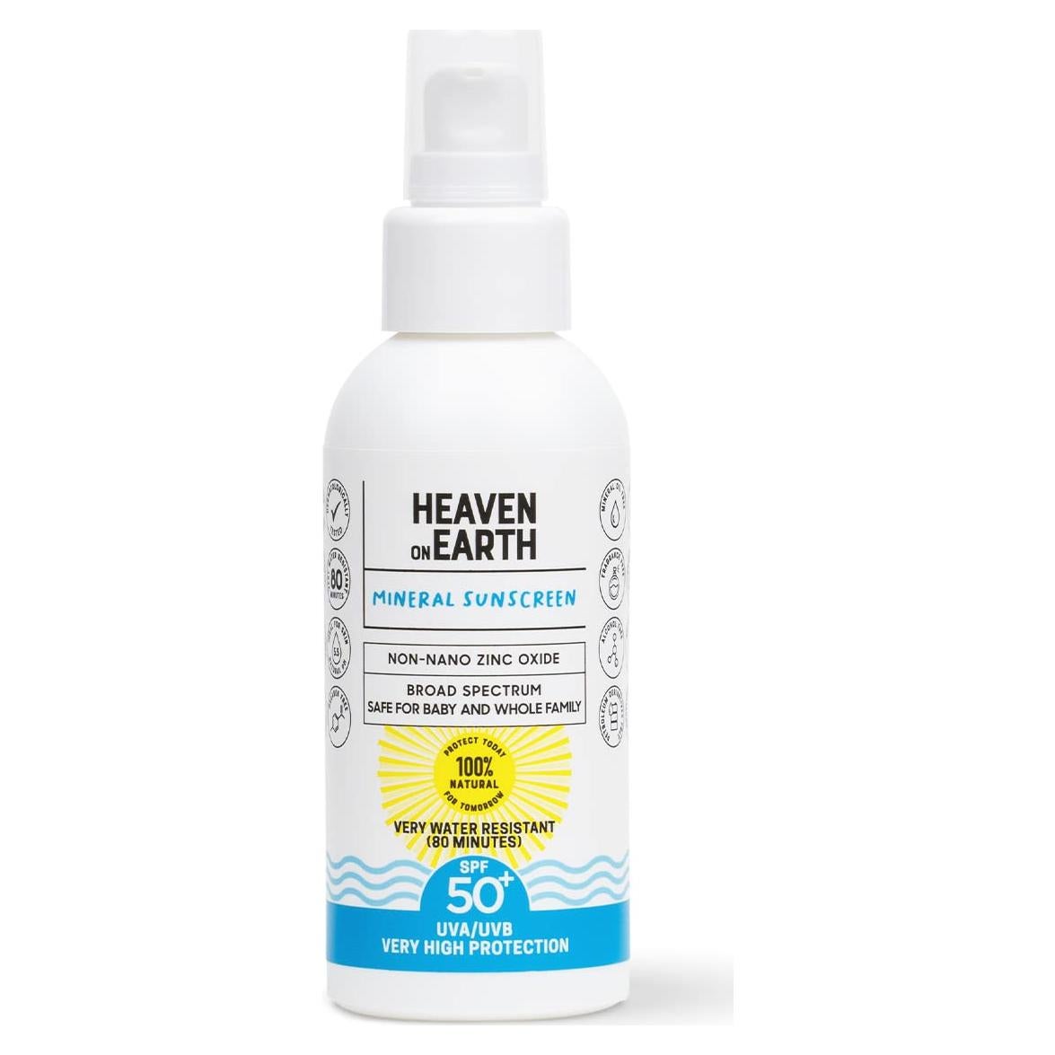 Protector Solar Mineral SPF 50+ Heaven on Earth 100ml - Natural y Vegano