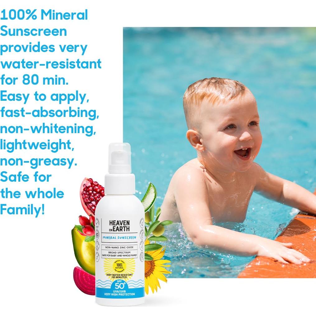 Protector Solar Mineral SPF 50+ Heaven on Earth 100ml - Natural y Vegano