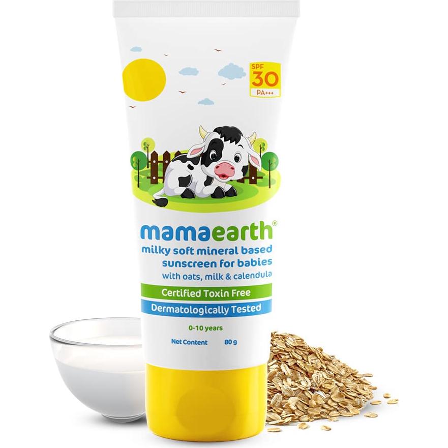 Protector Solar Mineral Mamaearth SPF 30 para Bebés 80g