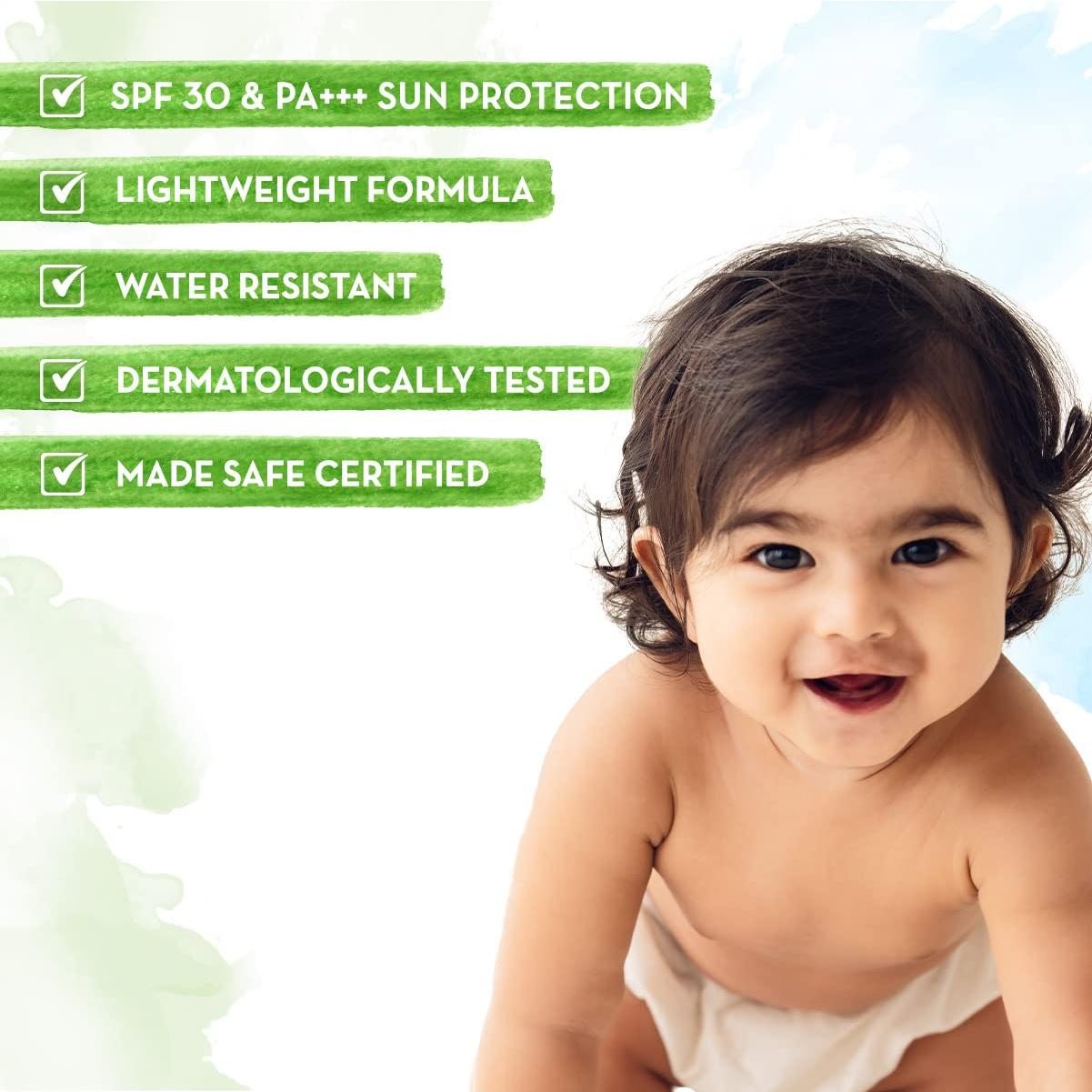 Protector Solar Mineral Mamaearth SPF 30 para Bebés 80g
