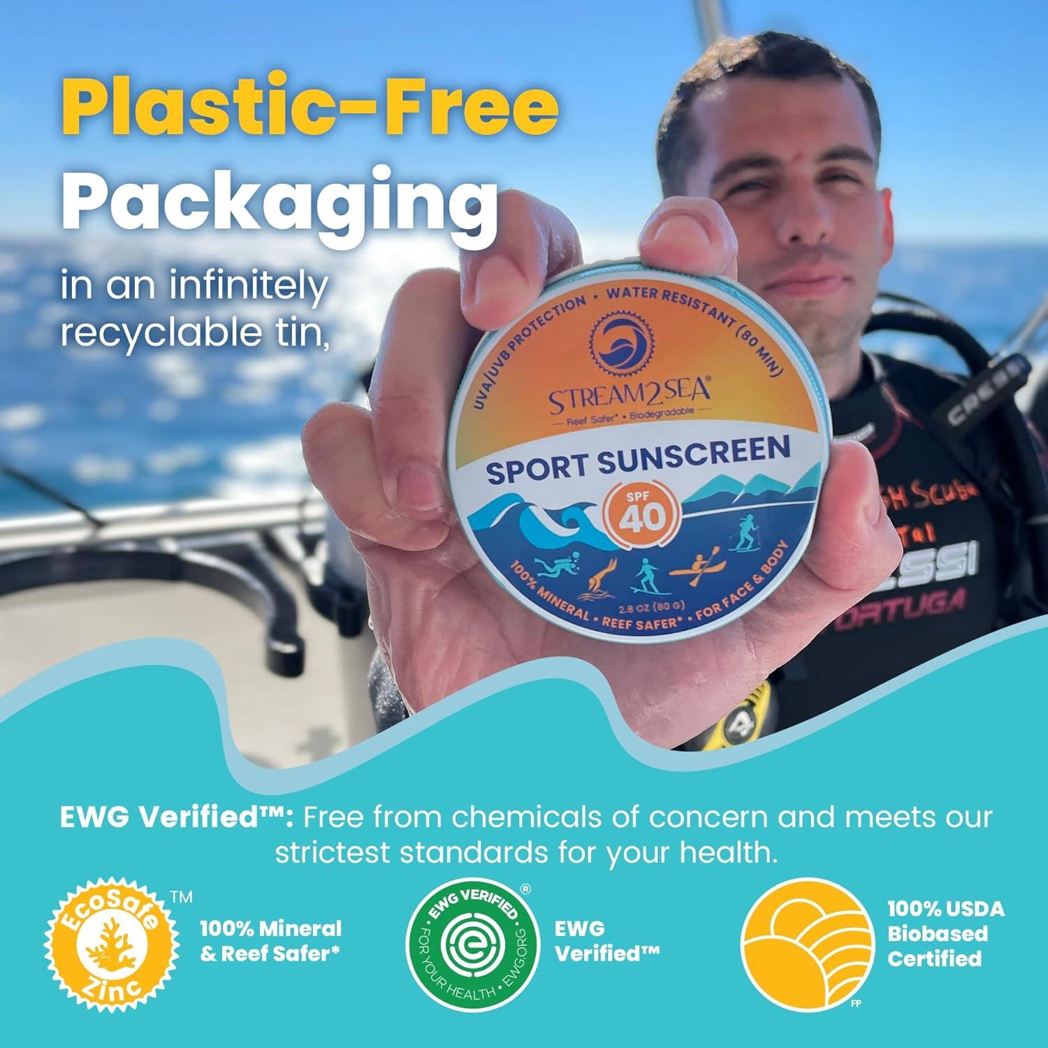 STREAM2SEA Balsamo Solar SPF40 Biodegradable 79.4g x2