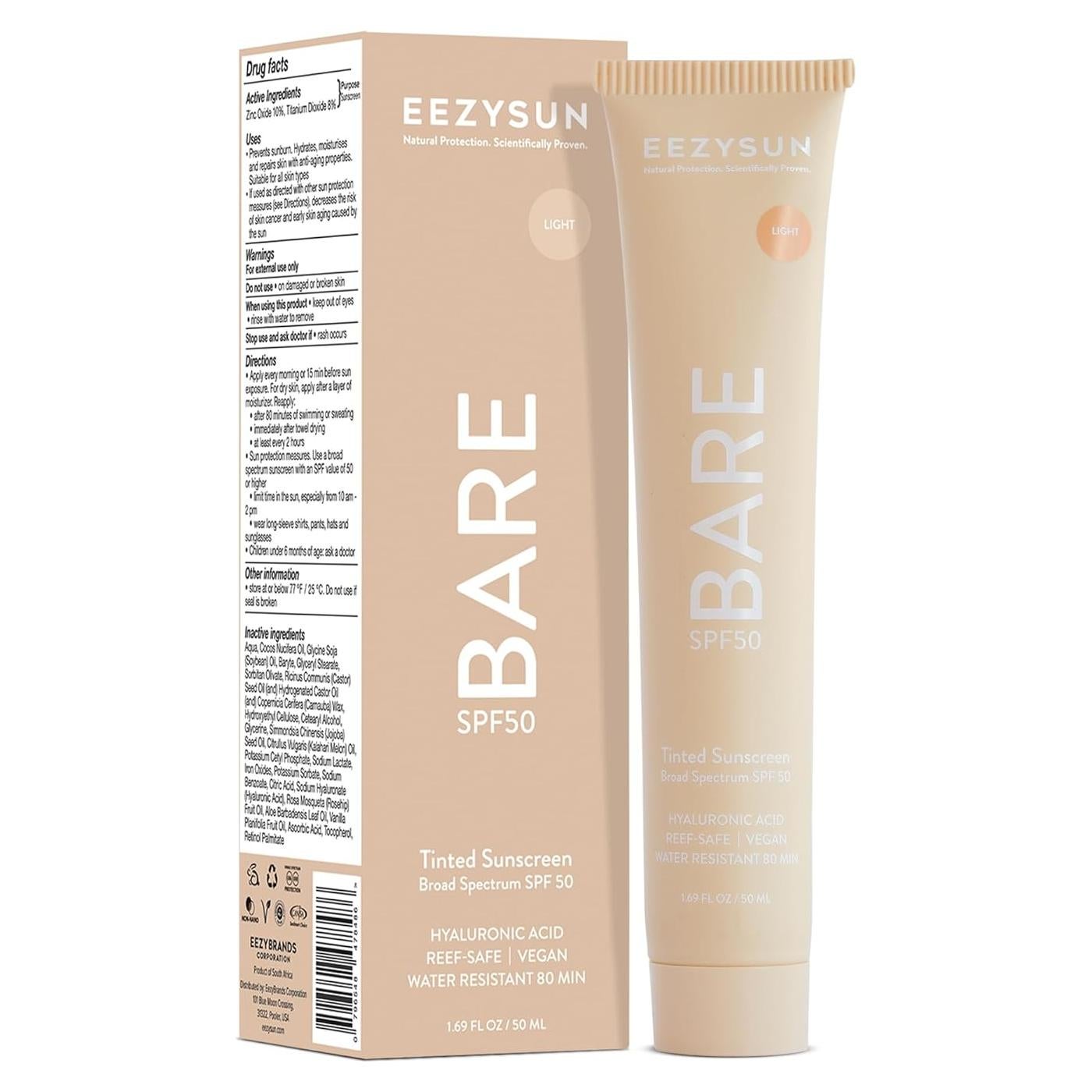 BARE Protector Solar Tinte SPF 50 - No Graso, 49.8 ml