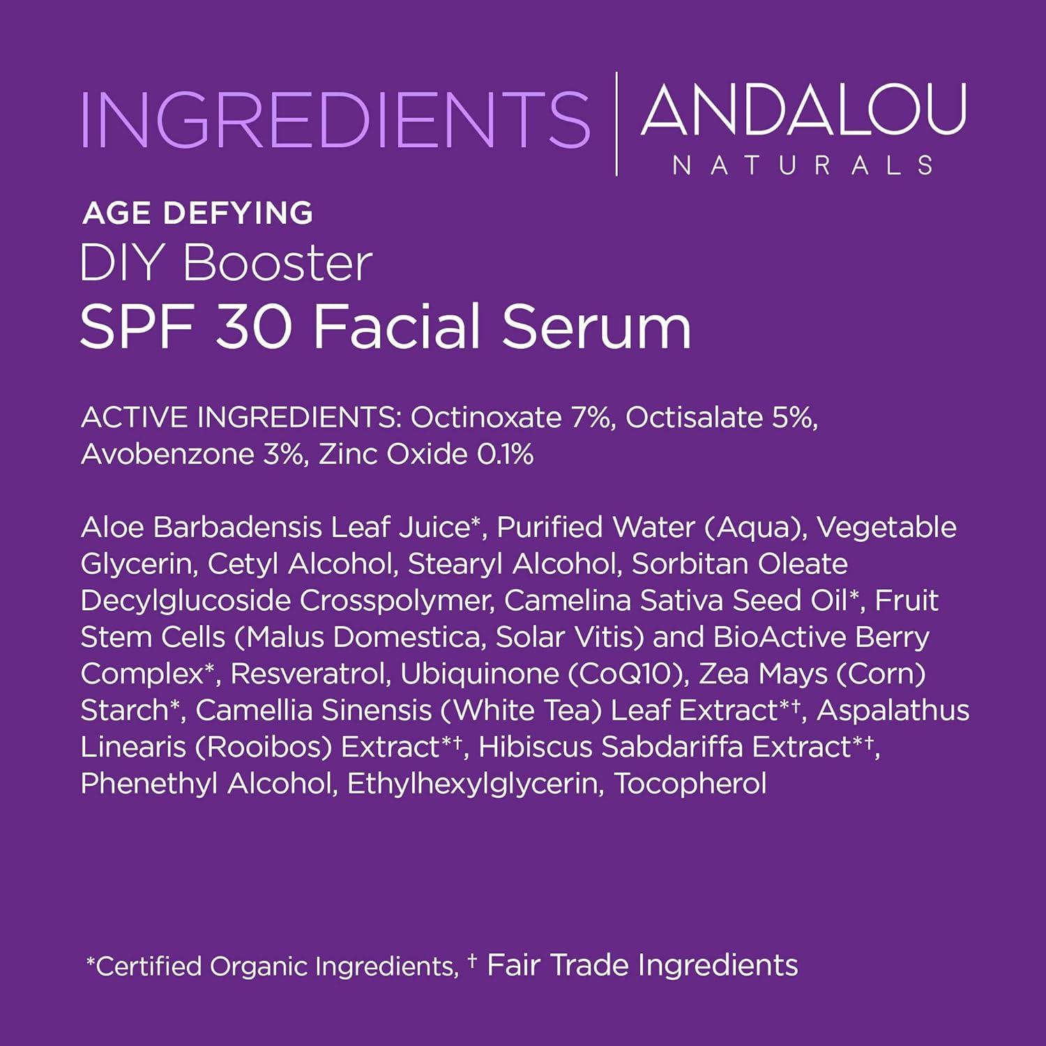 Suero Facial Andalou Naturals SPF 30 59.15 ml Hidratante
