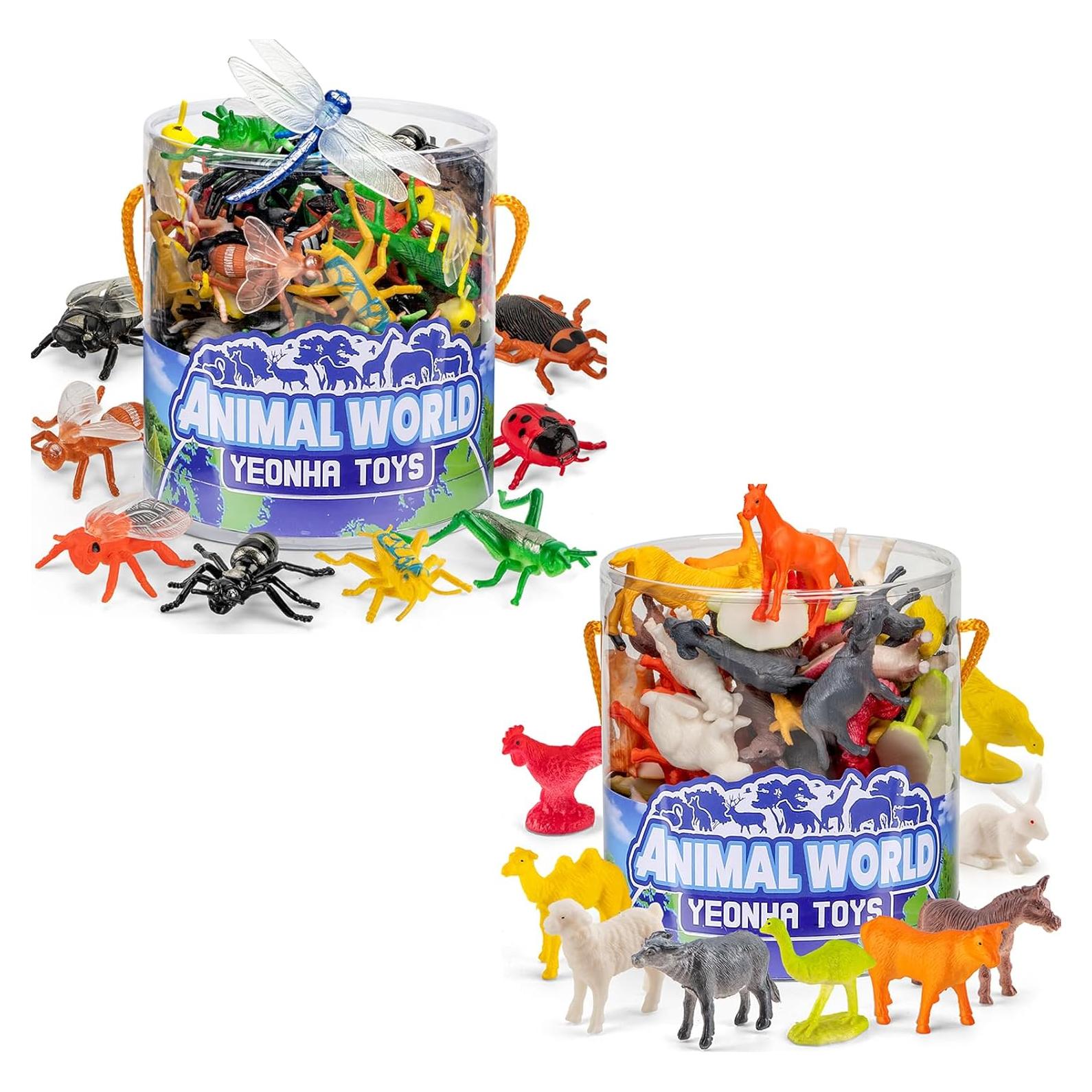 Conjunto 120 Piezas Insectos y Animales de Granja Realistas