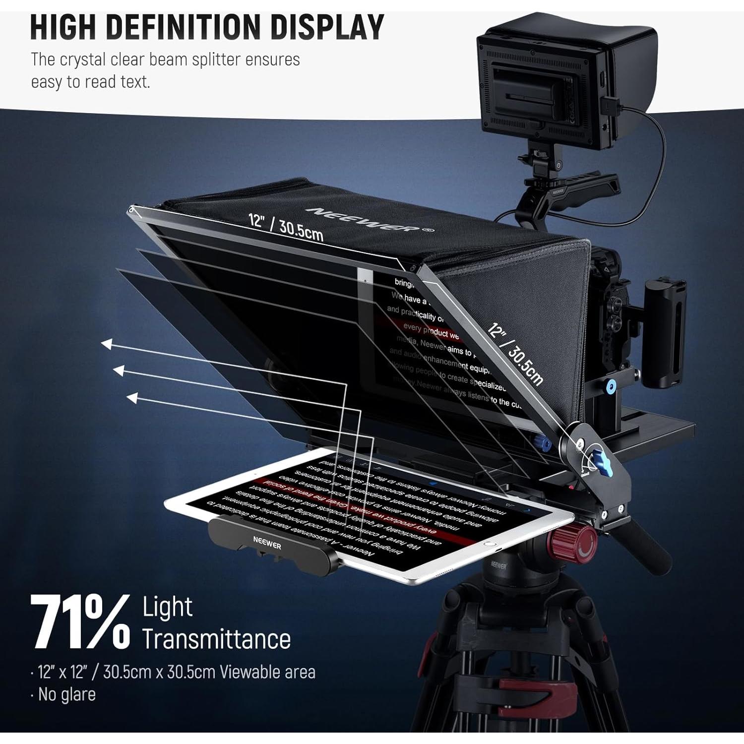 Teleprompter NEEWER X17 II con control remoto y soporte