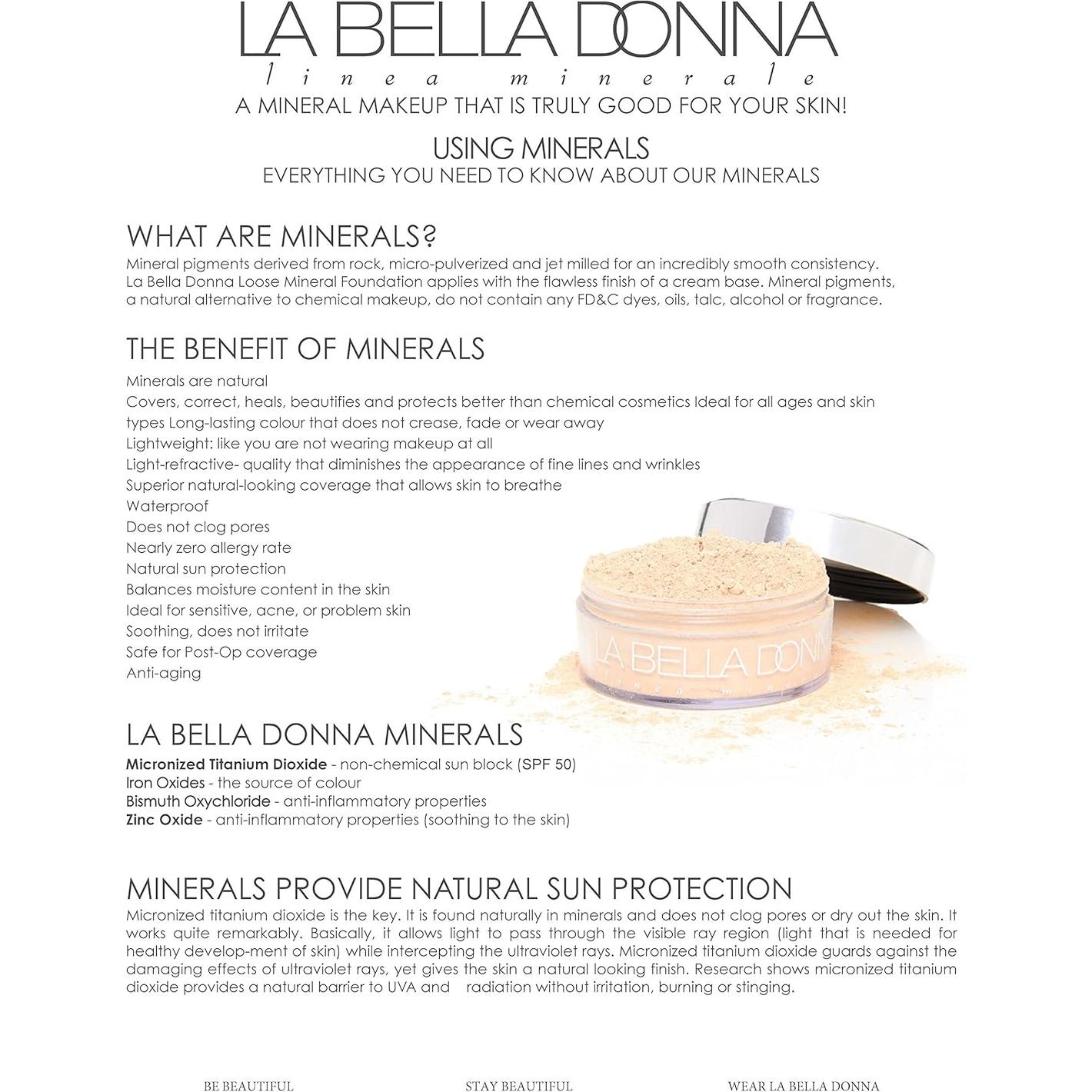 Base Mineral Suelta La Bella Donna SPF50 10g Miel Natural
