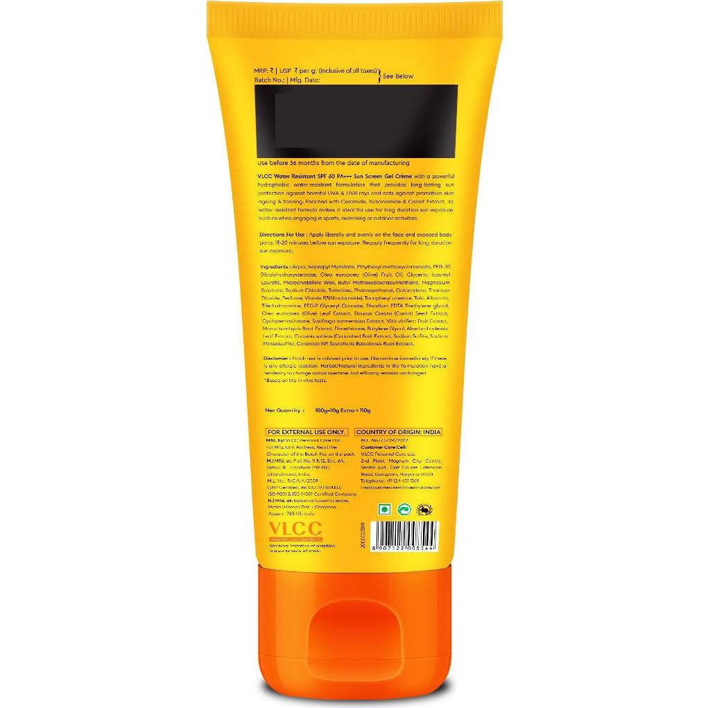 Gel Crema Solar VLCC Resistente al Agua SPF60 100g