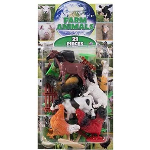 Juego de figuras de animales de granja Natural World 21 piezas