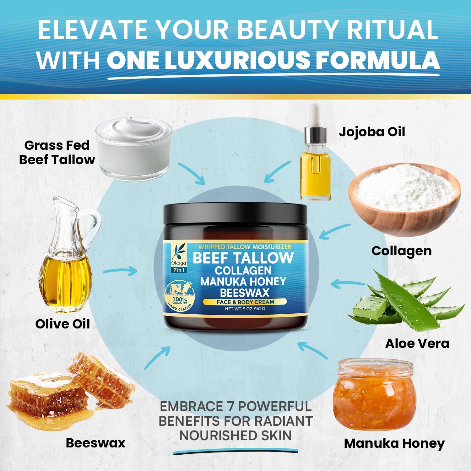 Bálsamo Hidratante Orgánico Okaga 141.75g - Grasa de Res con Miel