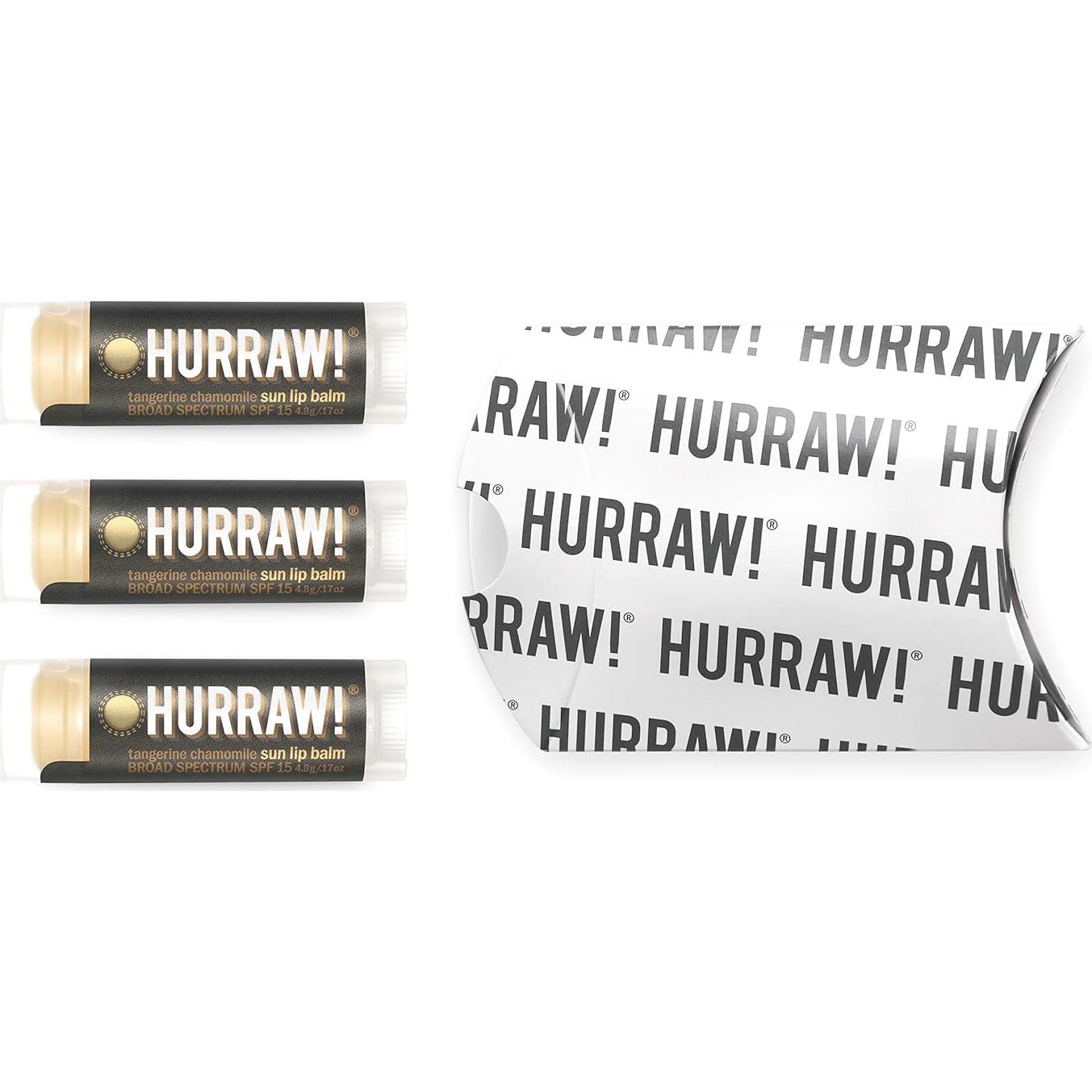 Bálsamo Labial Solar Hurraw! SPF 15 Mandarina Manzanilla 3 Unidades