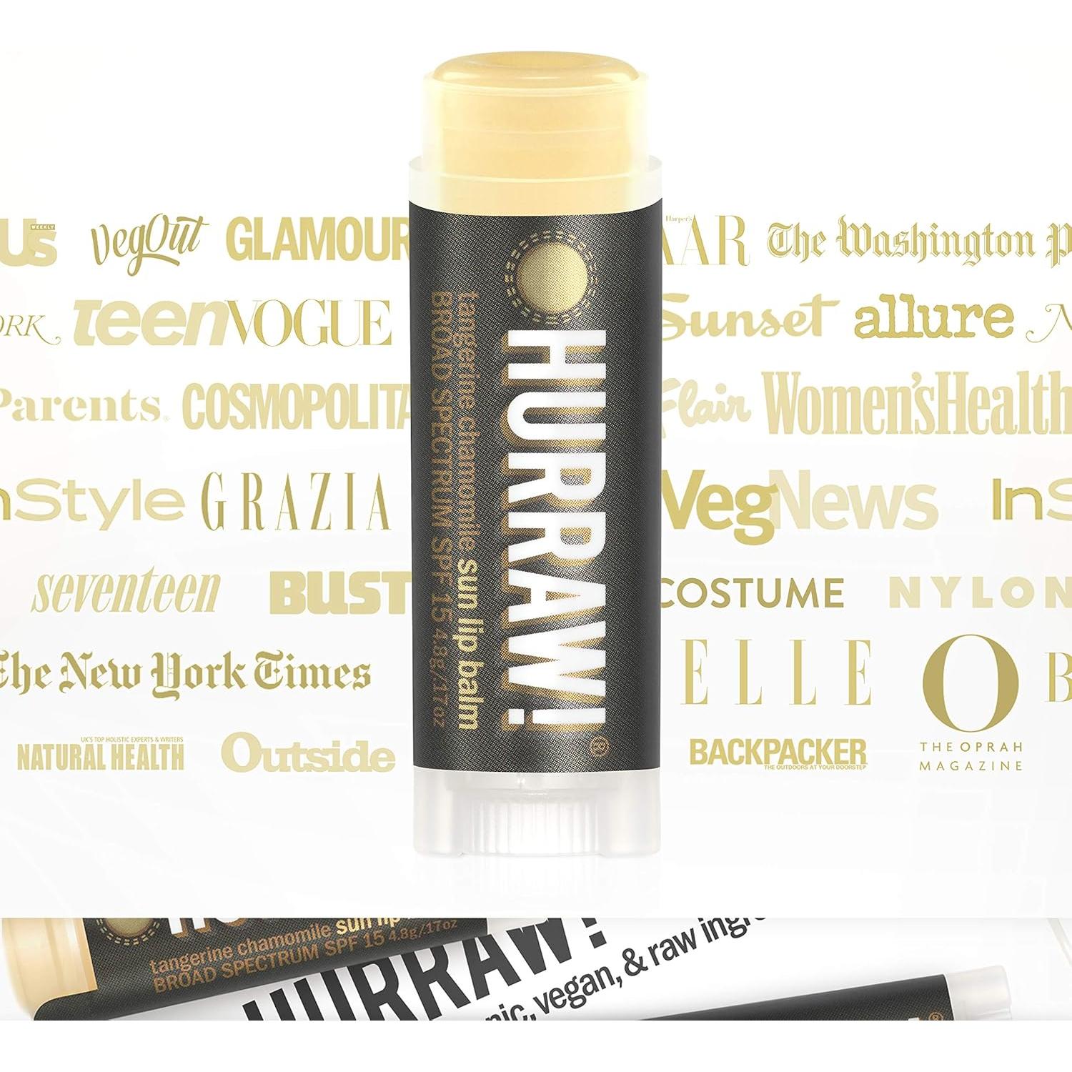 Bálsamo Labial Solar Hurraw! SPF 15 Mandarina Manzanilla 3 Unidades