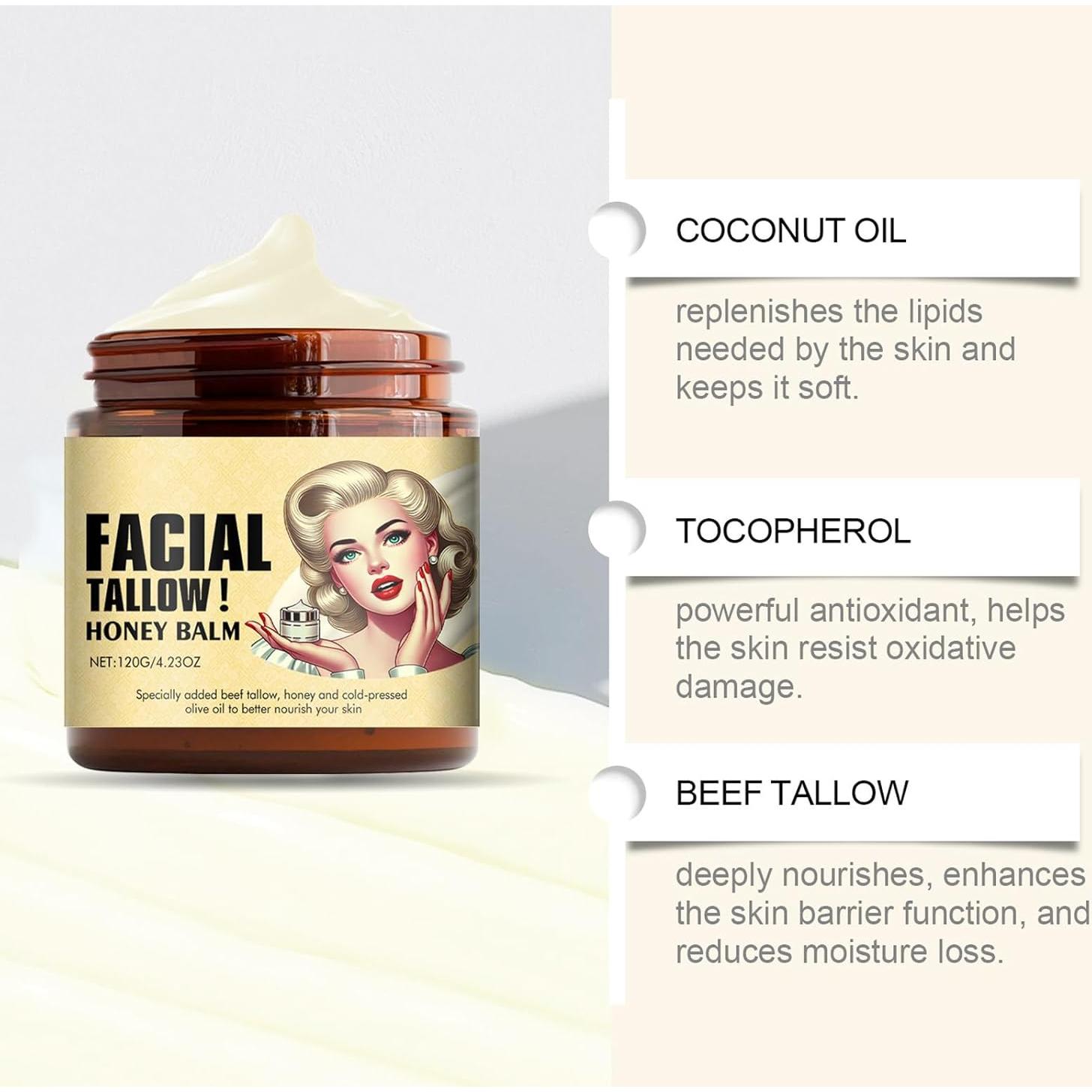 Bálsamo Facial y Corporal de Tallow de Res y Miel 136g