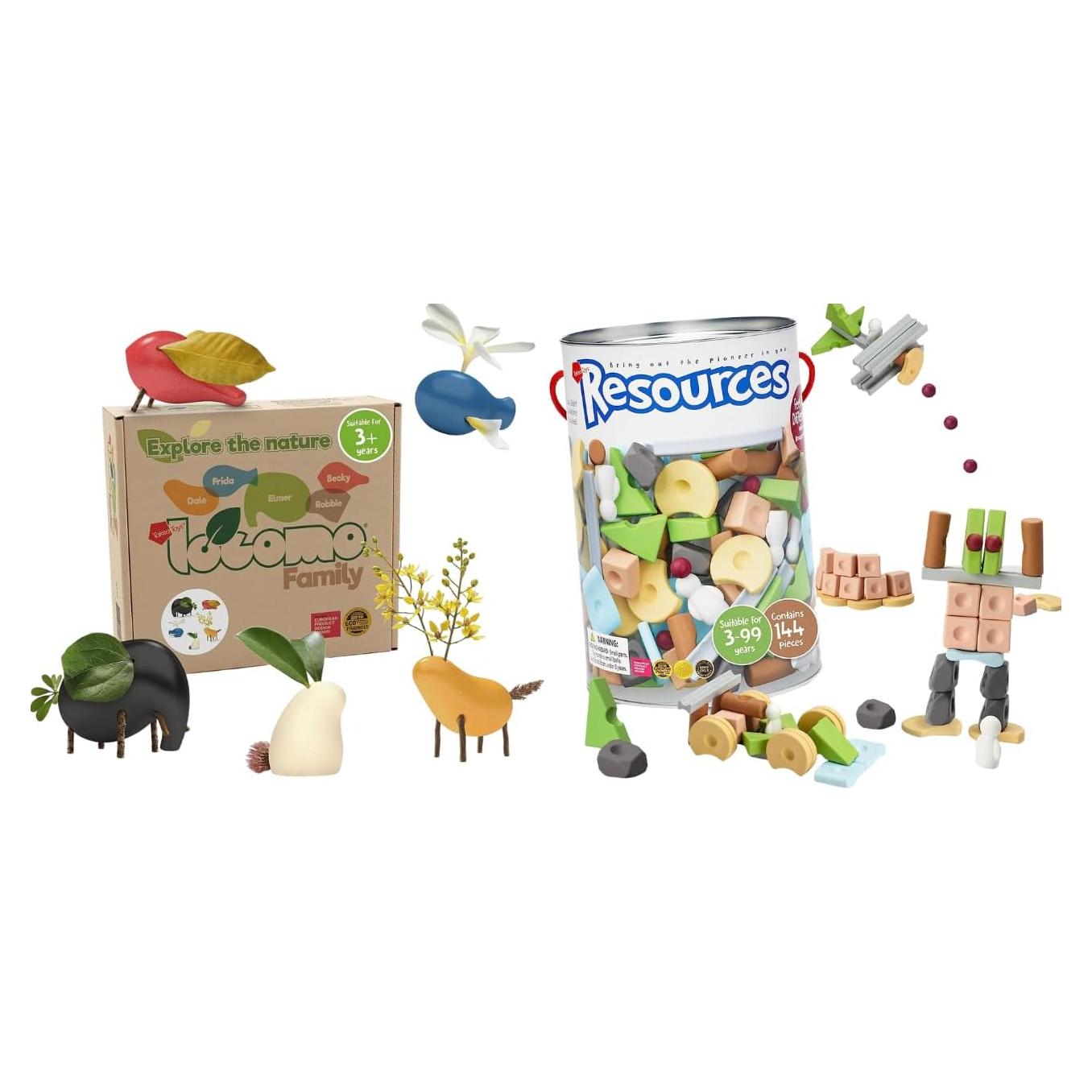 Juego de Locomo Taksa Toys 72 Piezas Montessori y 5 Animales