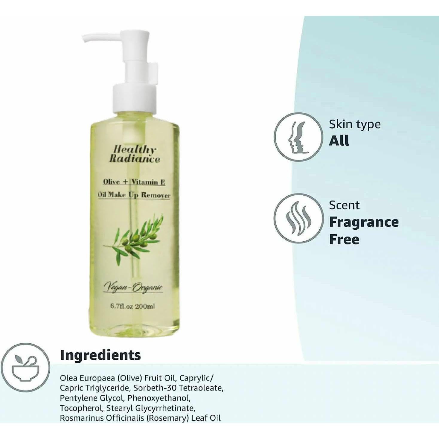 Desmaquillante Orgánico Vegano Healthy Radiance 200 ml Aceite de Oliva