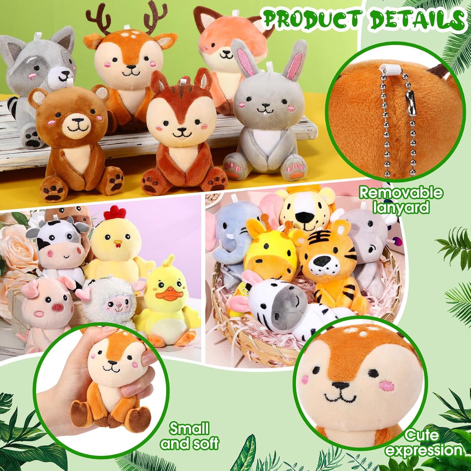 Conjunto 18 Mini Animales de Peluche Suilung 10 cm Multicolor