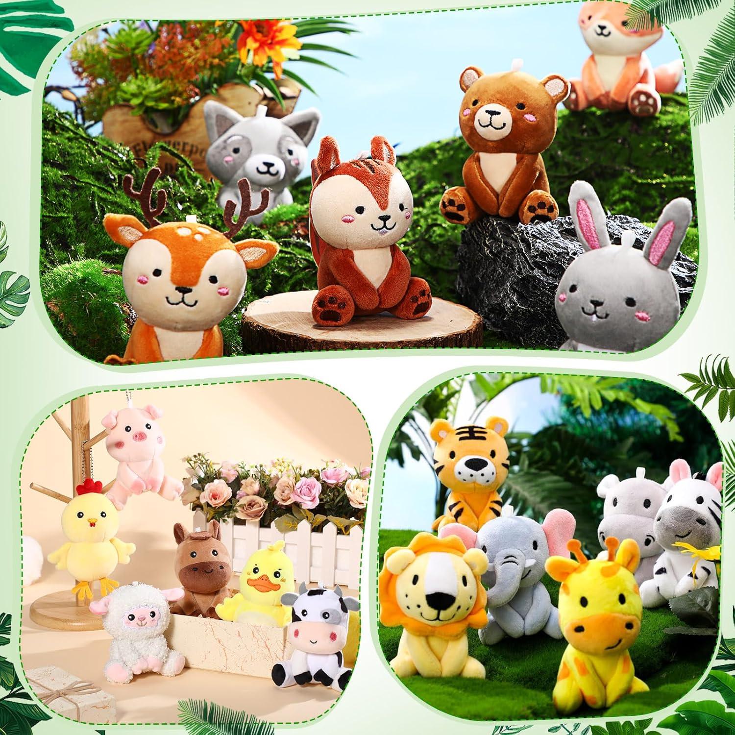 Conjunto 18 Mini Animales de Peluche Suilung 10 cm Multicolor