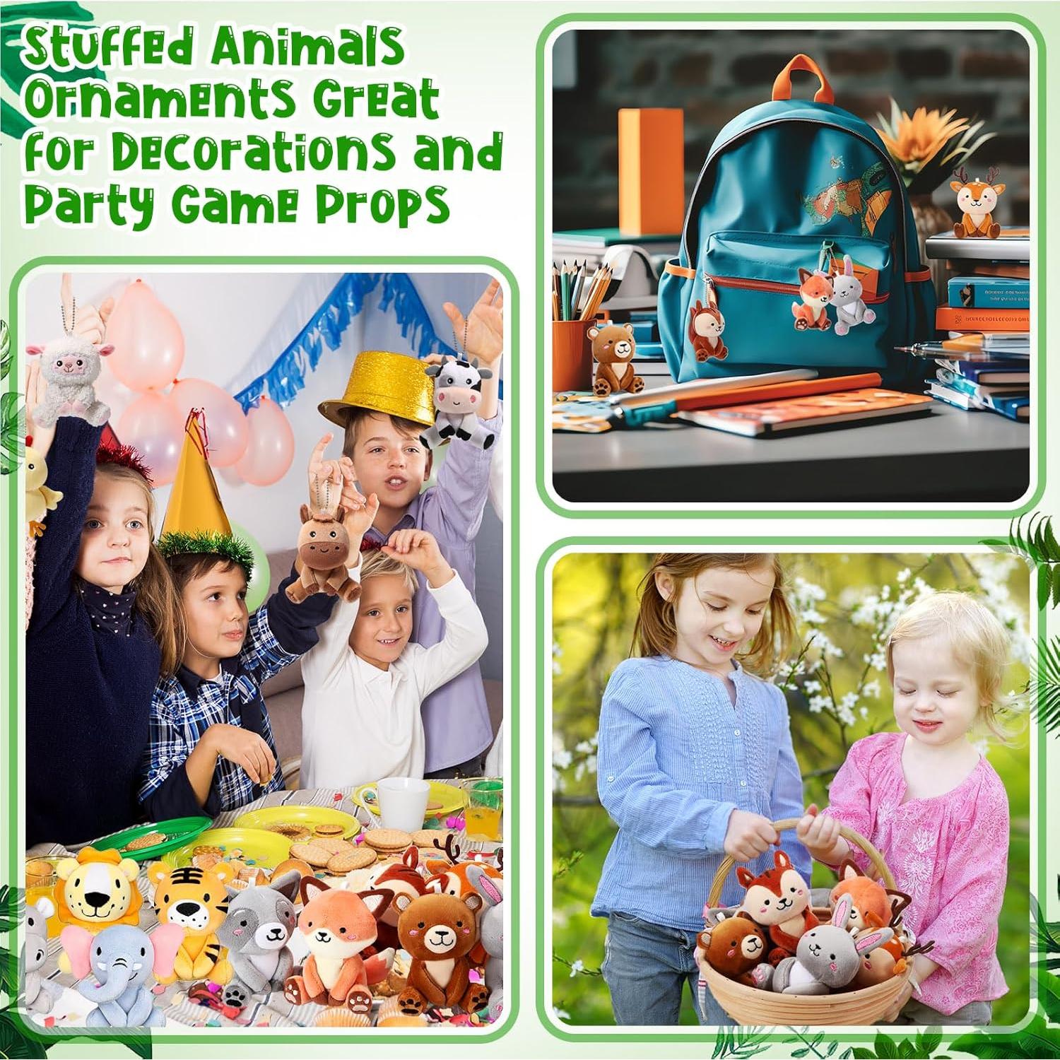 Conjunto 18 Mini Animales de Peluche Suilung 10 cm Multicolor