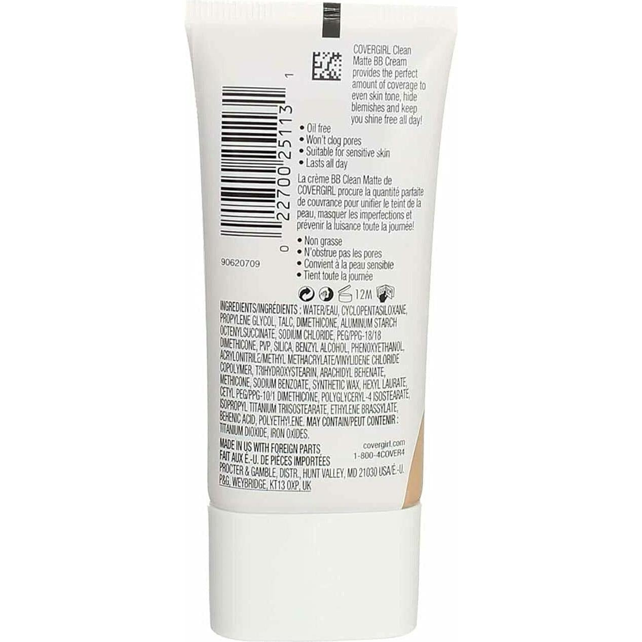 Cremas BB Livianas COVERGIRL Clean Matte y Smoothers 2 Tubos 38g