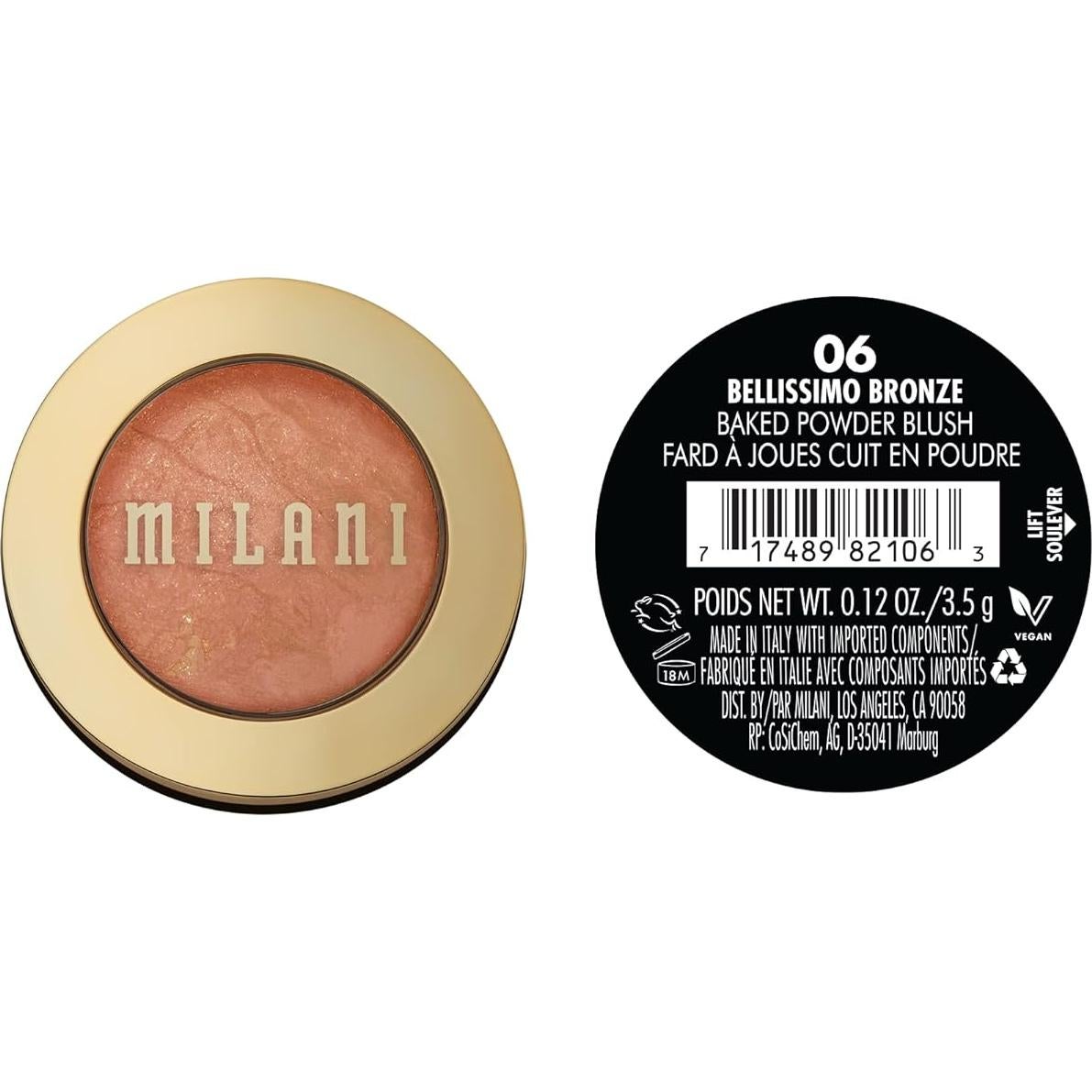 Rubor en Polvo Milani Baked Blush Bellissimo Bronze 5.1g