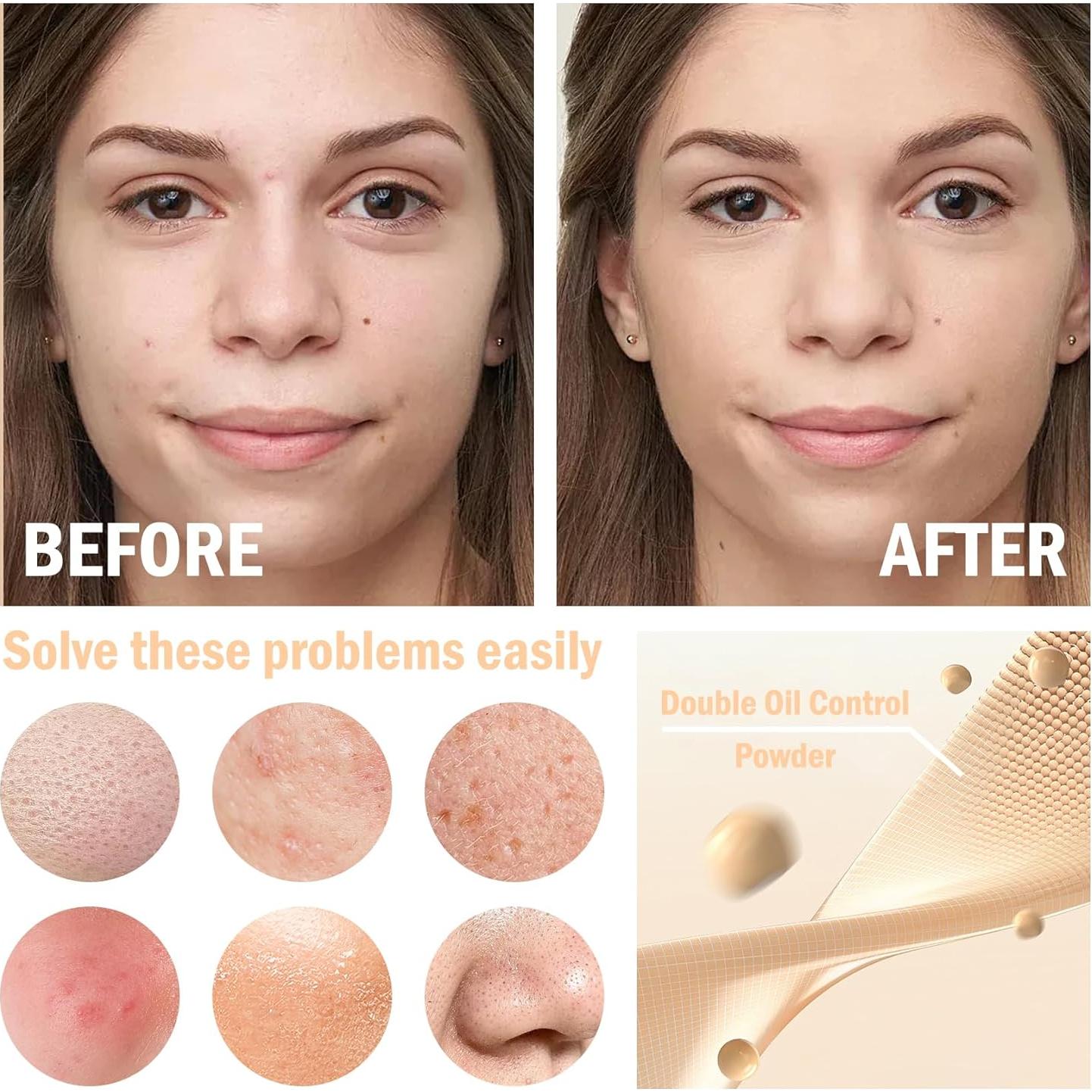 Set de Maquillaje Completo LJYBoBin: CC, BB, Polvo y Esponjas