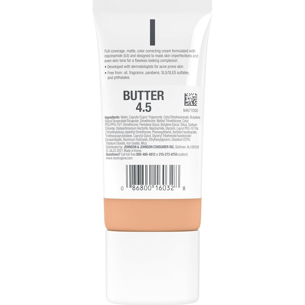 Crema CC Mate Perfecta Neutrogena 28.35 g Tono Mantequilla 4.5