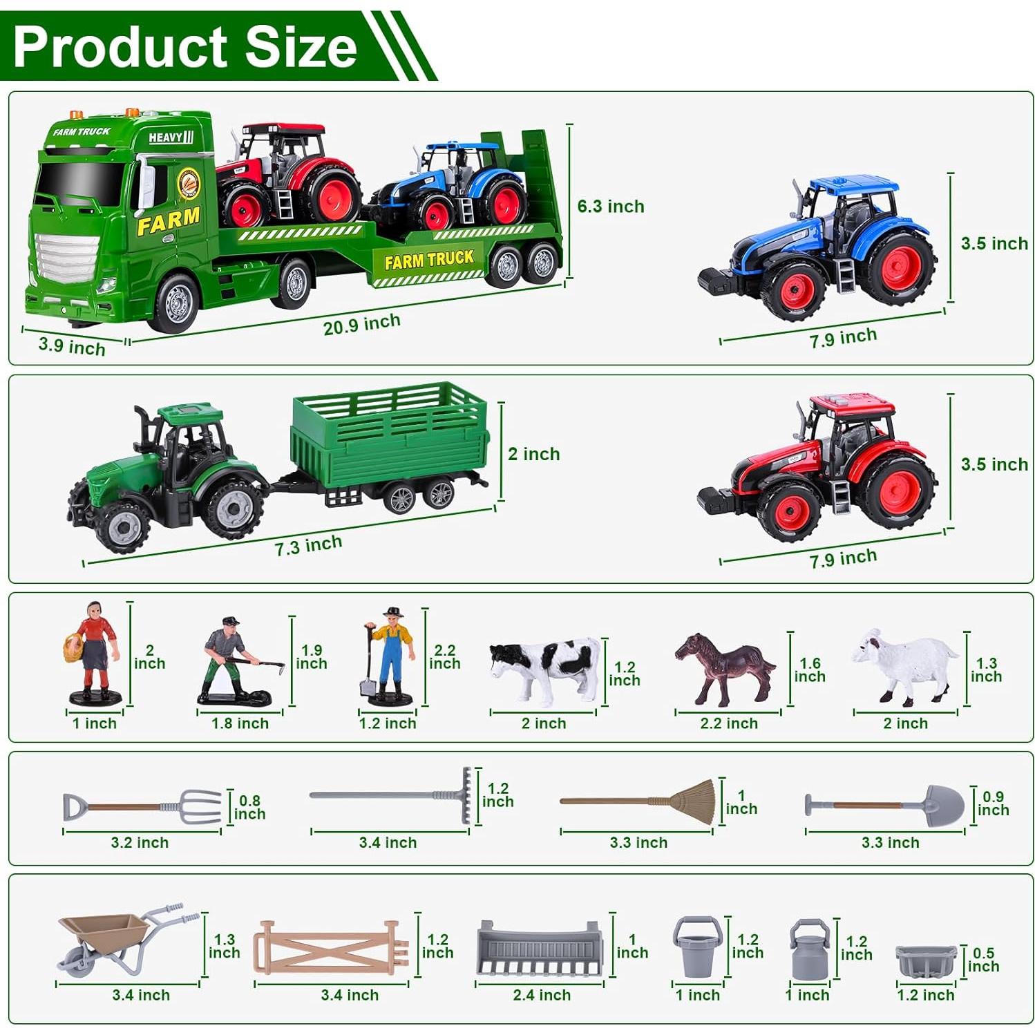 Camión de Granja ZHFUYS 23 Piezas para Niños 3 Años