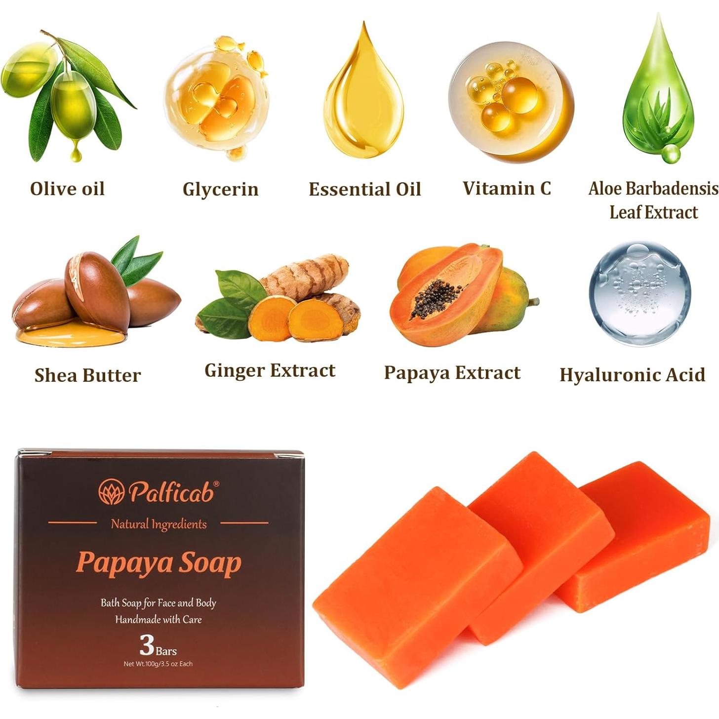 Jabón Natural PALFICAB con Papaya y Manteca de Karité 298 g