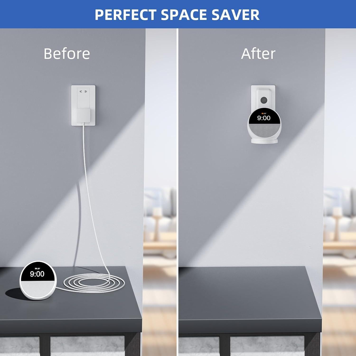 Soporte de Pared AFGHOA para Echo Spot 2024 Blanco