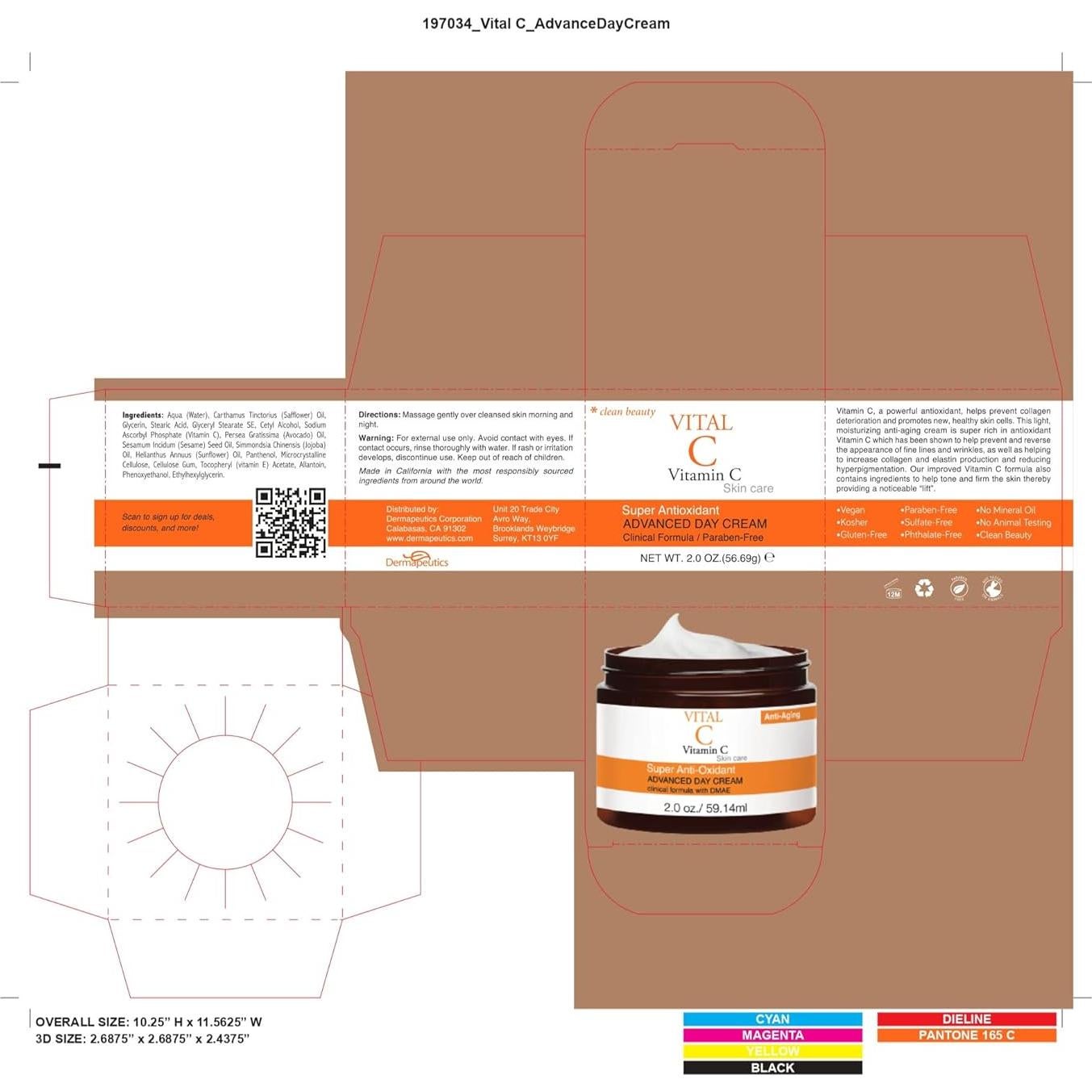 Crema Facial Hidratante Vitamina C Dermapeutics 59 ml