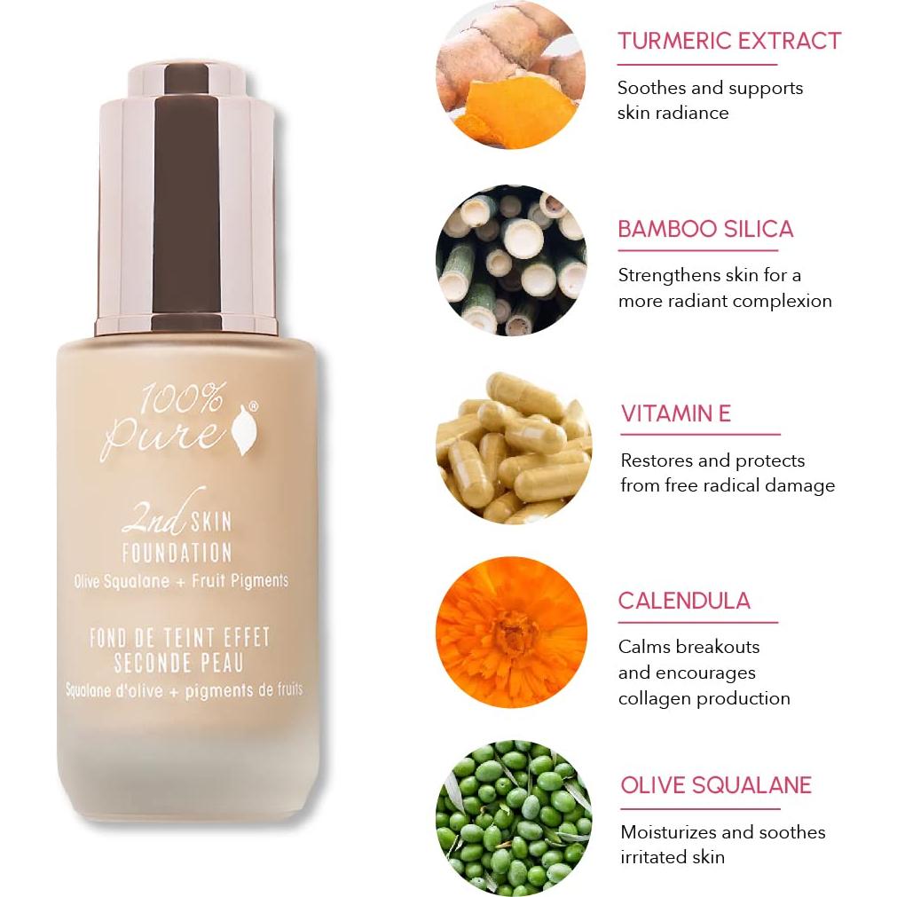 Base de Maquillaje Líquida 100% PURO Sombra 1 Vegana 34.9 ml