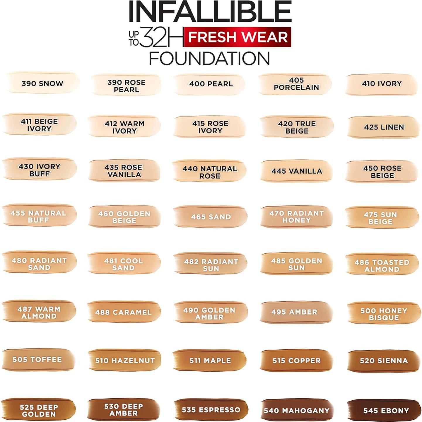 Base de Maquillaje L'Oreal Paris Infallible 32H 390 Nieve 29.57 ml