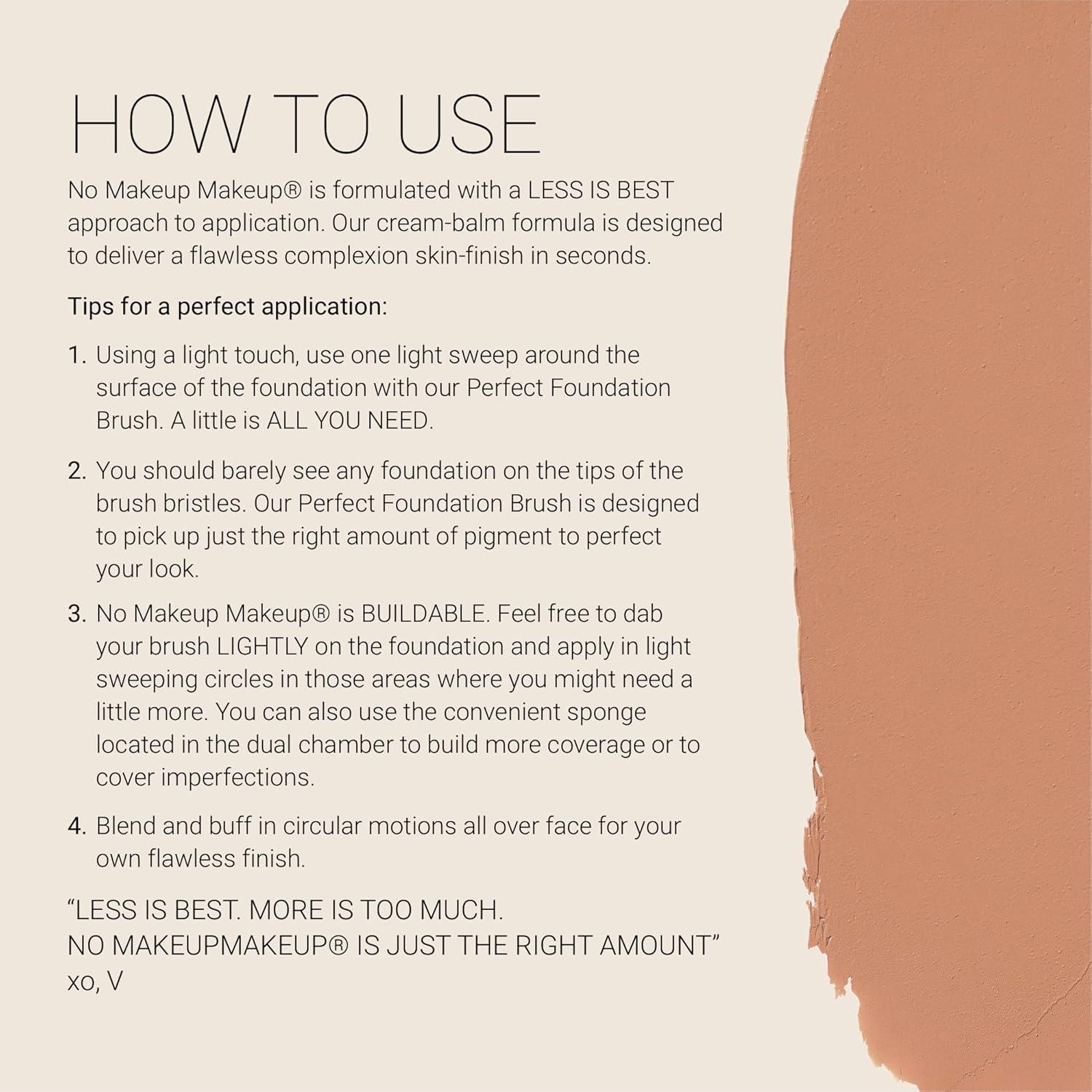 Base No Makeup Makeup Almendra 59g - Larga Duración, Vegana