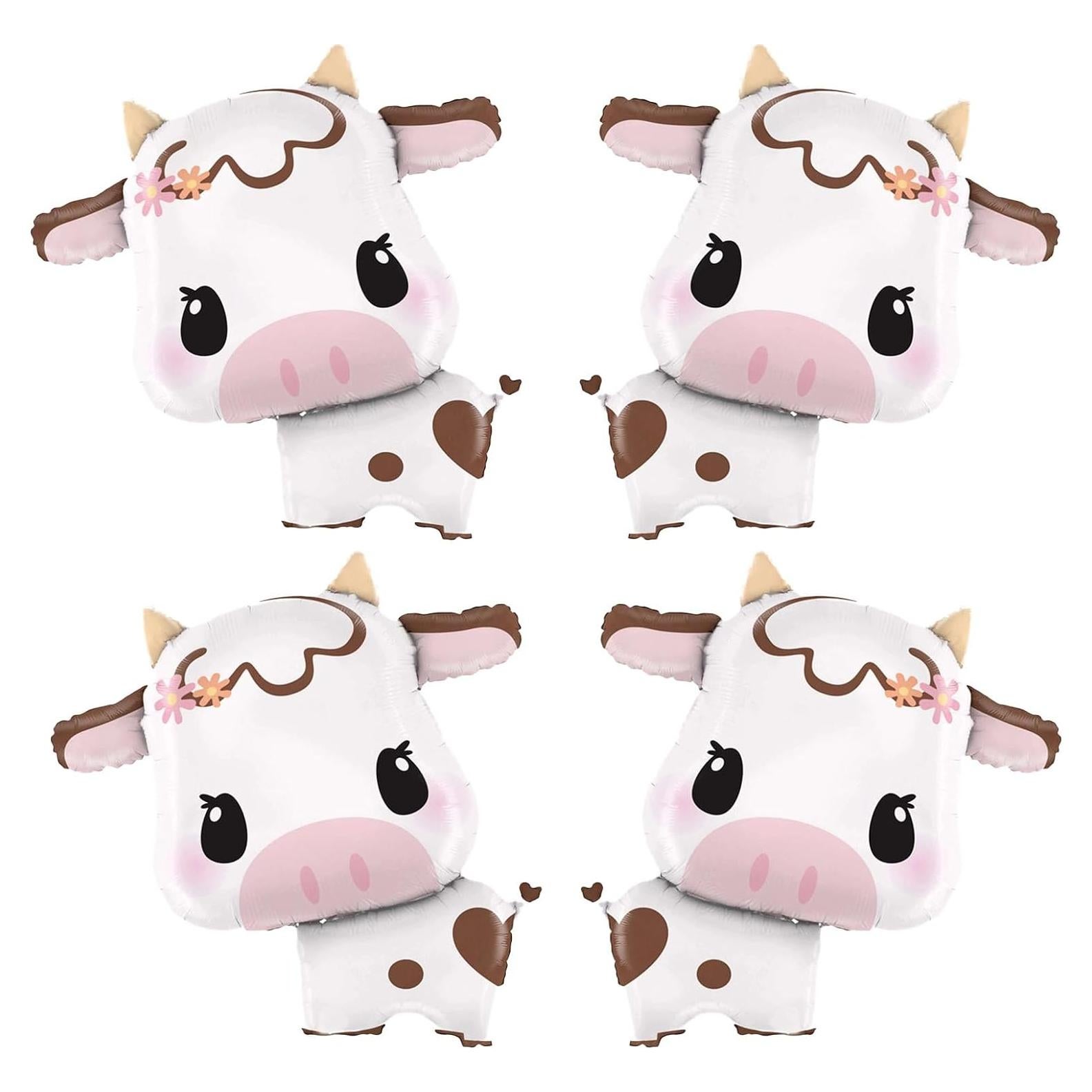 Globos de Vaca KYparty para Fiesta de Cumpleaños - 4 Pcs