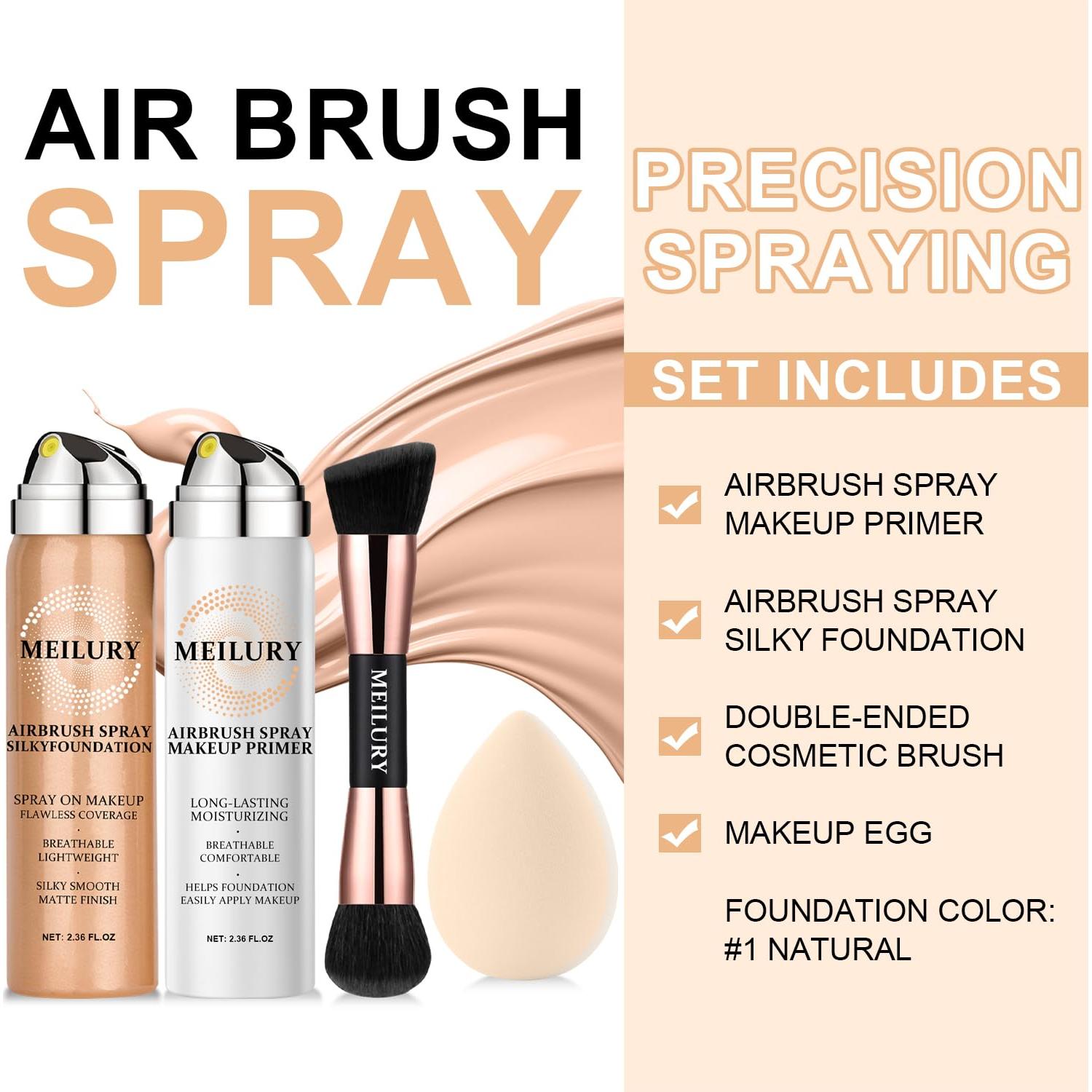 Set de Spray de Base AirBrush MEILURY 69.88ML Color 01 Natural