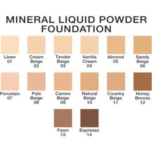 Base de Polvo Líquido Mineral Beige Arenoso FPS 15