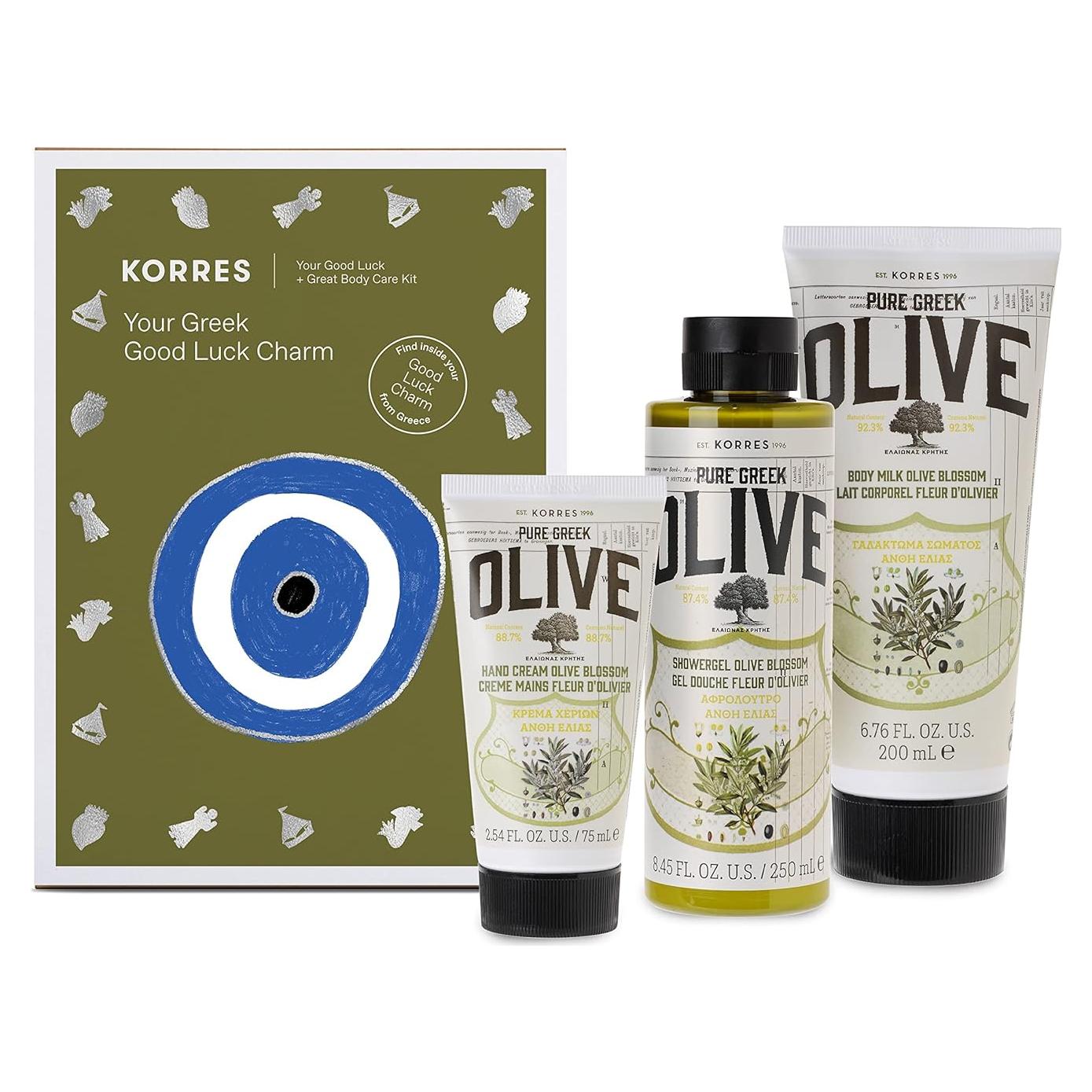 Set de Cuidado Corporal KORRES Flor de Olivo 3 Piezas