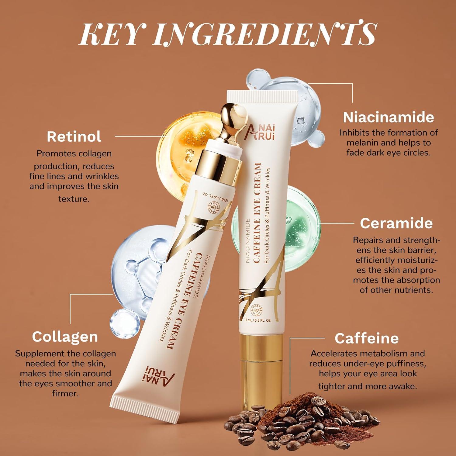 Crema para Ojos ANAI RUI con Café y Niacinamida 30g