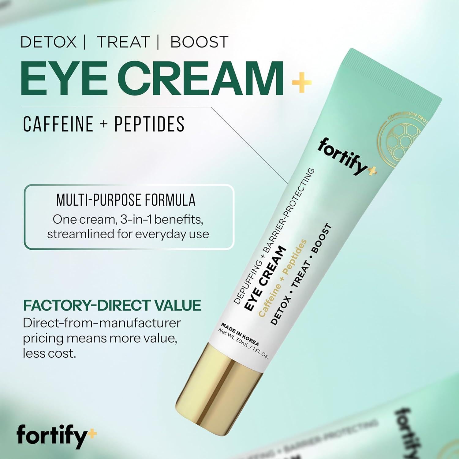 Crema Contorno de Ojos Fortify 28.35g - Antienvejecimiento 3 en 1