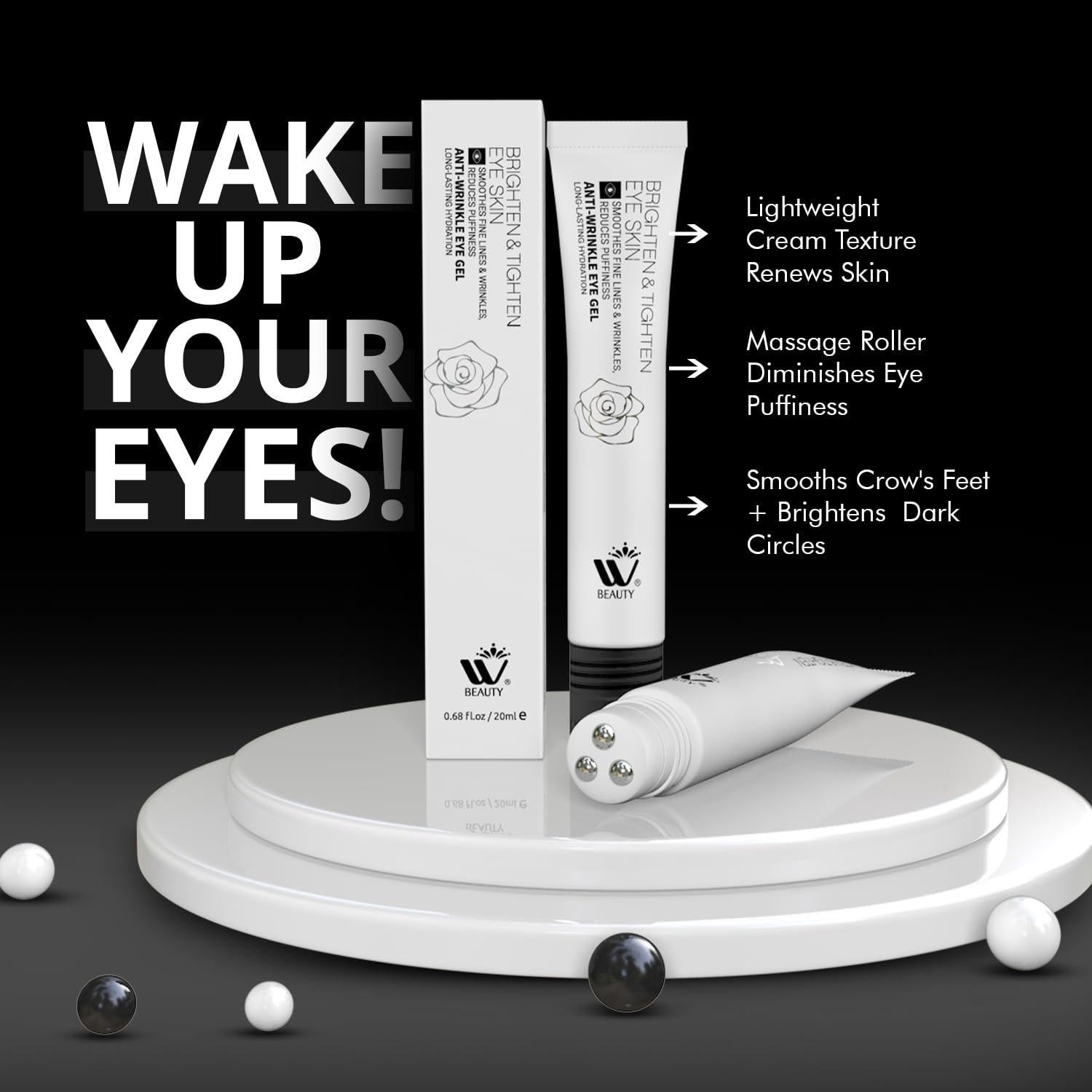 Crema para los Ojos WBM con Rodillo Metálico 20ml - Antienvejecimiento