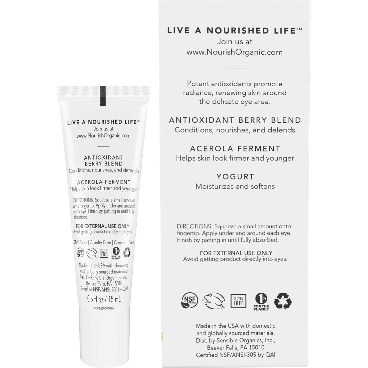 Crema Contorno de Ojos Nourish Organic Anti-Envejecimiento 15ml