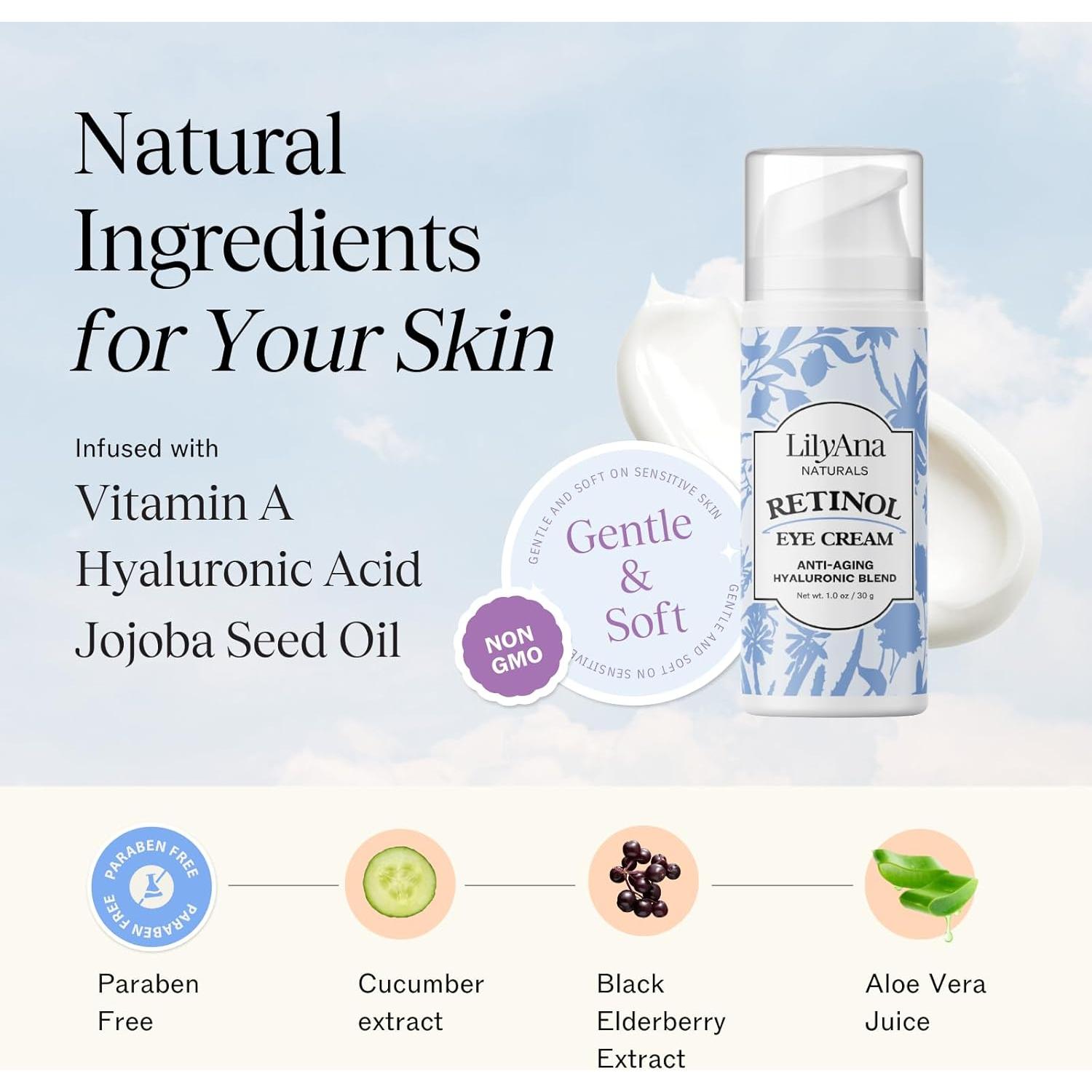 Crema para Ojos LilyAna Naturals 28g - Antienvejecimiento y Ojeras