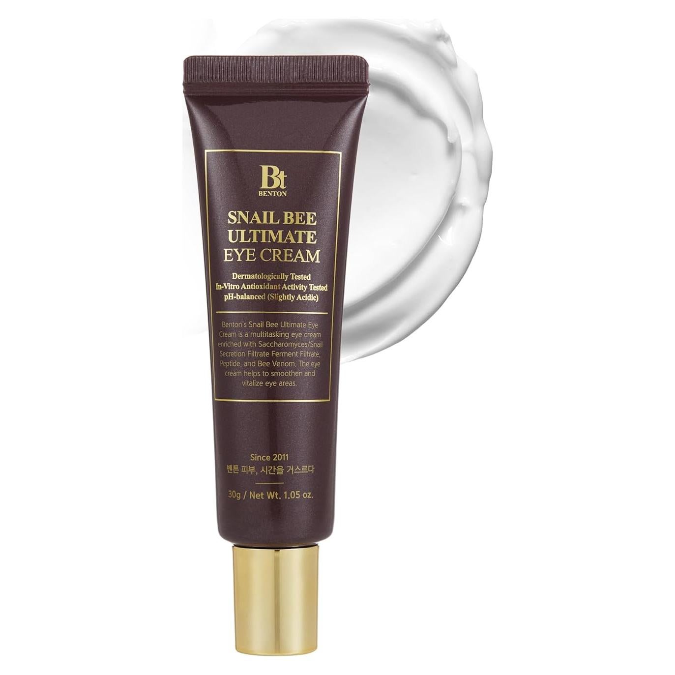 Crema para Ojos Benton Snail Bee - 29.57 ml, Niacinamida y Péptidos