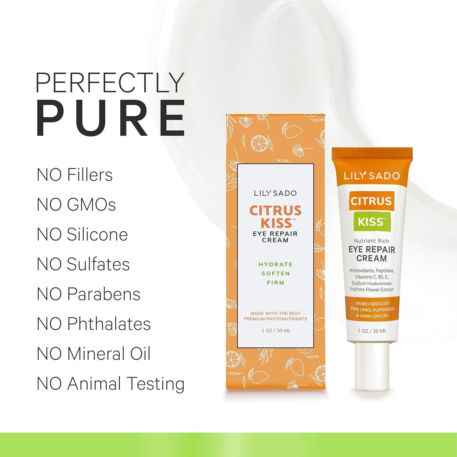 Crema para Ojos Lily Sado Citrus Kiss 28g - Antioxidantes y Péptidos