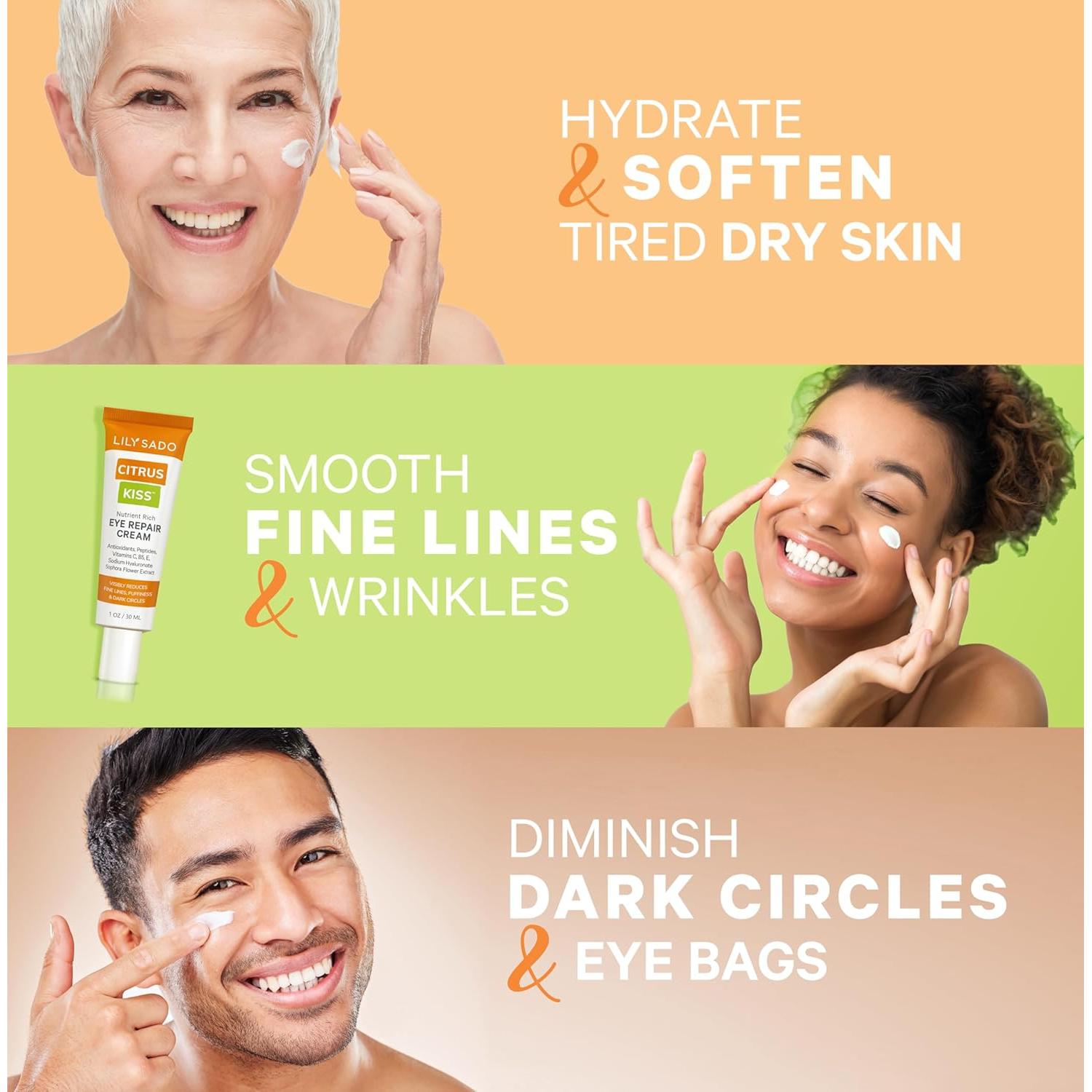 Crema para Ojos Lily Sado Citrus Kiss 28g - Antioxidantes y Péptidos